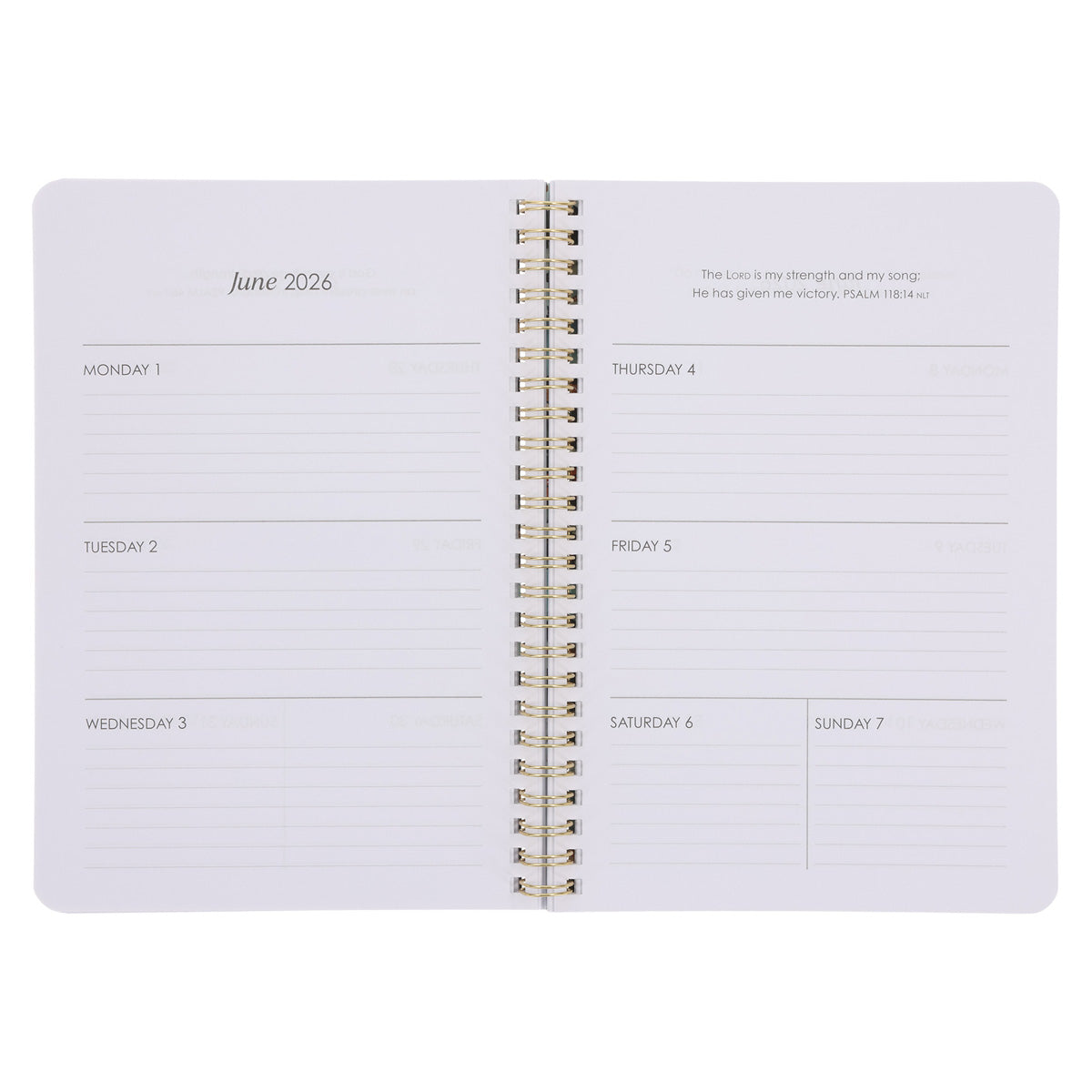 2026 Diary - Daily Planner - Be Still and Know - Wirebound