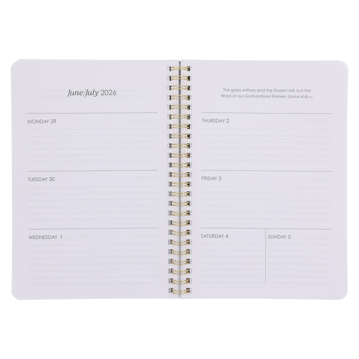 2026 Diary - Daily Planner - Be Still and Know - Wirebound