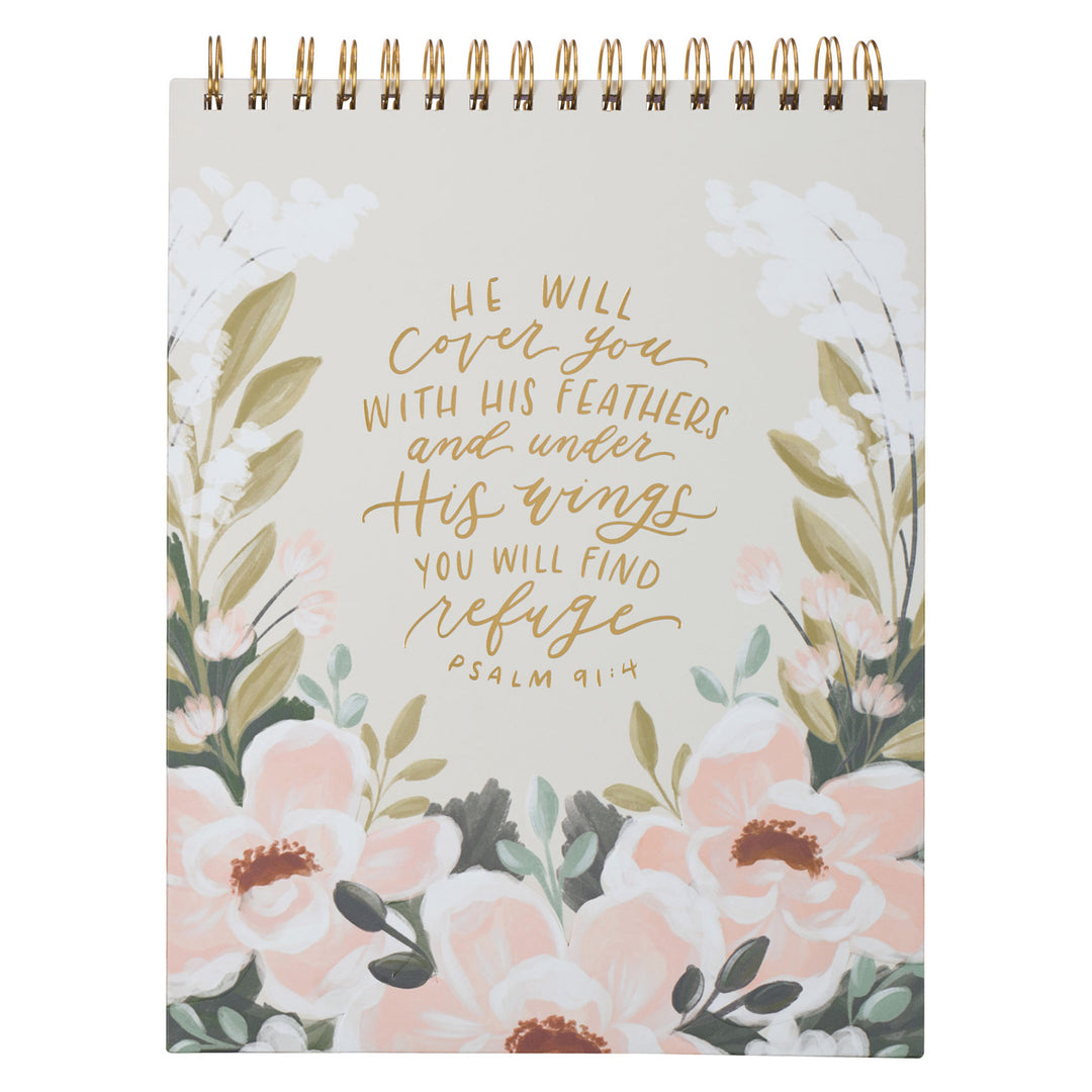 He will Cover You with His Feathers & Under His Wings You will Find Refuge A4 Wirebound Notepad