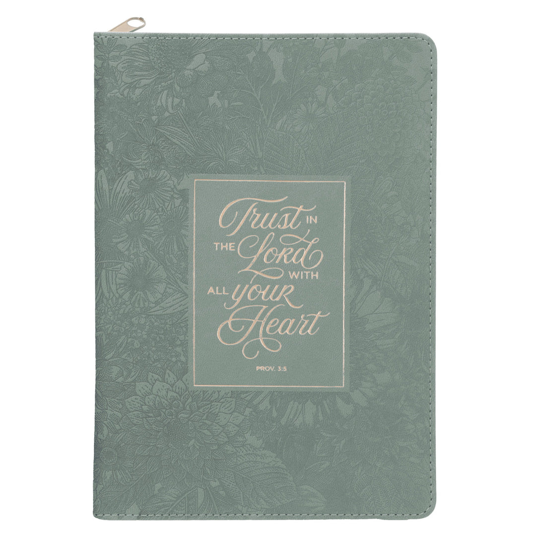 Trust in the Lord with All Your Heart Floral Faux Leather Journal