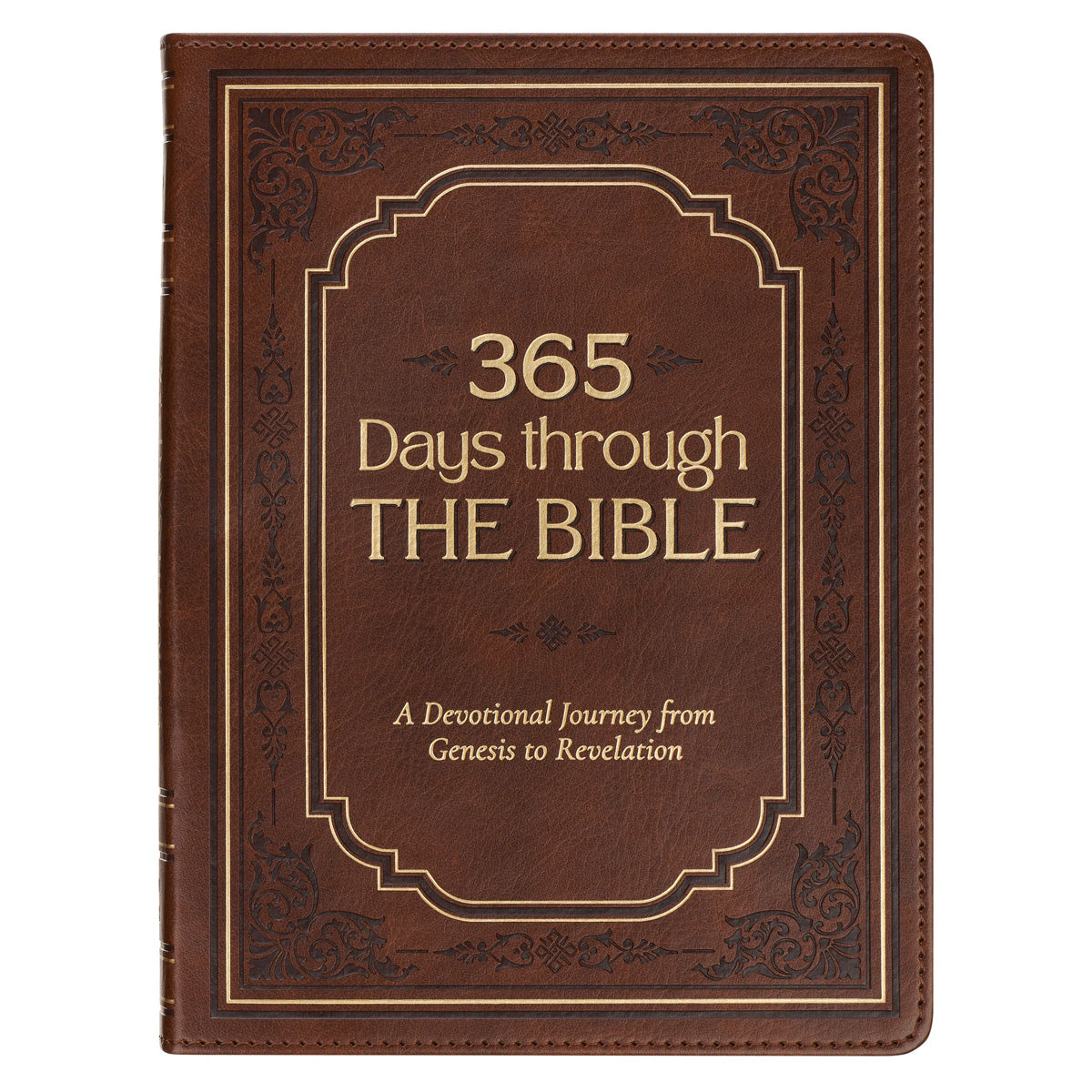365 Days Through the Bible: A Devotional Journey from Genesis to Revelation (Faux Leather)