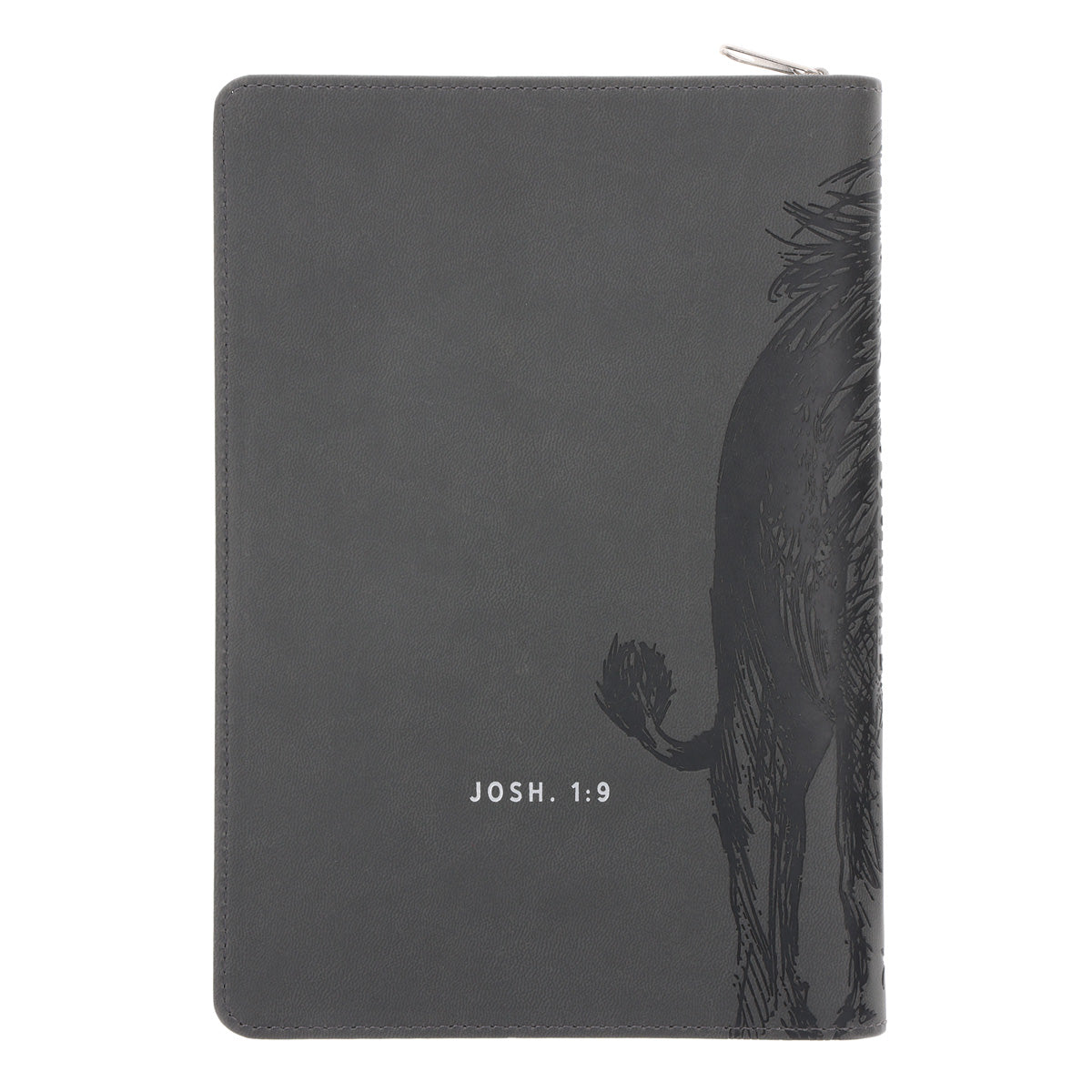 Be Strong and Courageous Faux Leather Journal with Zipped Closure