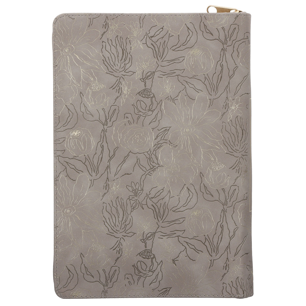 Be Still and Know Floral Beige Faux Leather Journal with Zipped Closure