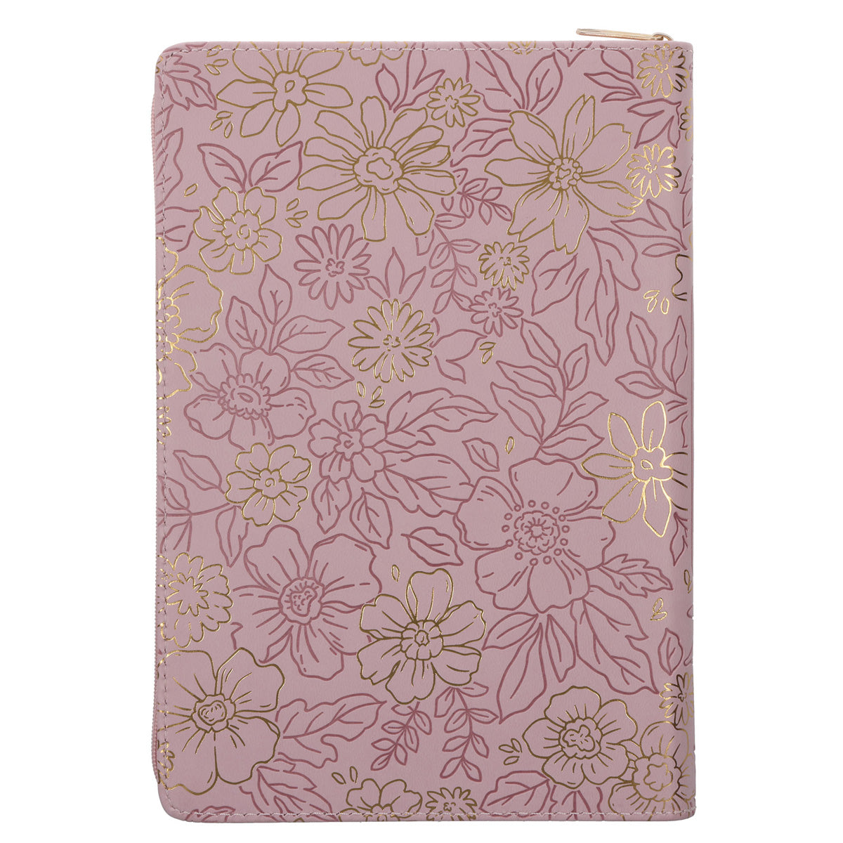 Be Still and Know Floral Pink Faux Leather Journal with Zipped Closure