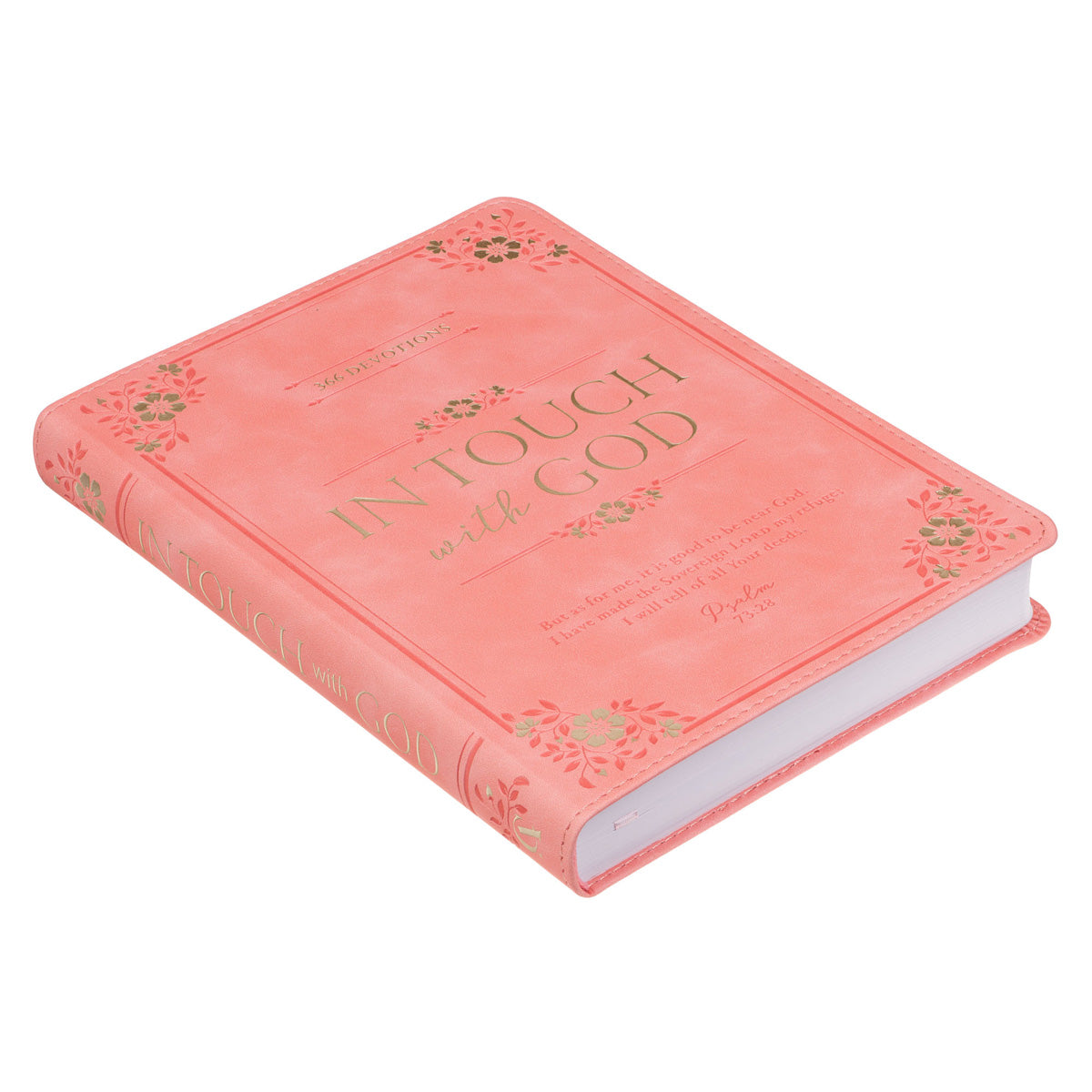 In Touch with God: 366 Devotions Peach (Faux Leather)