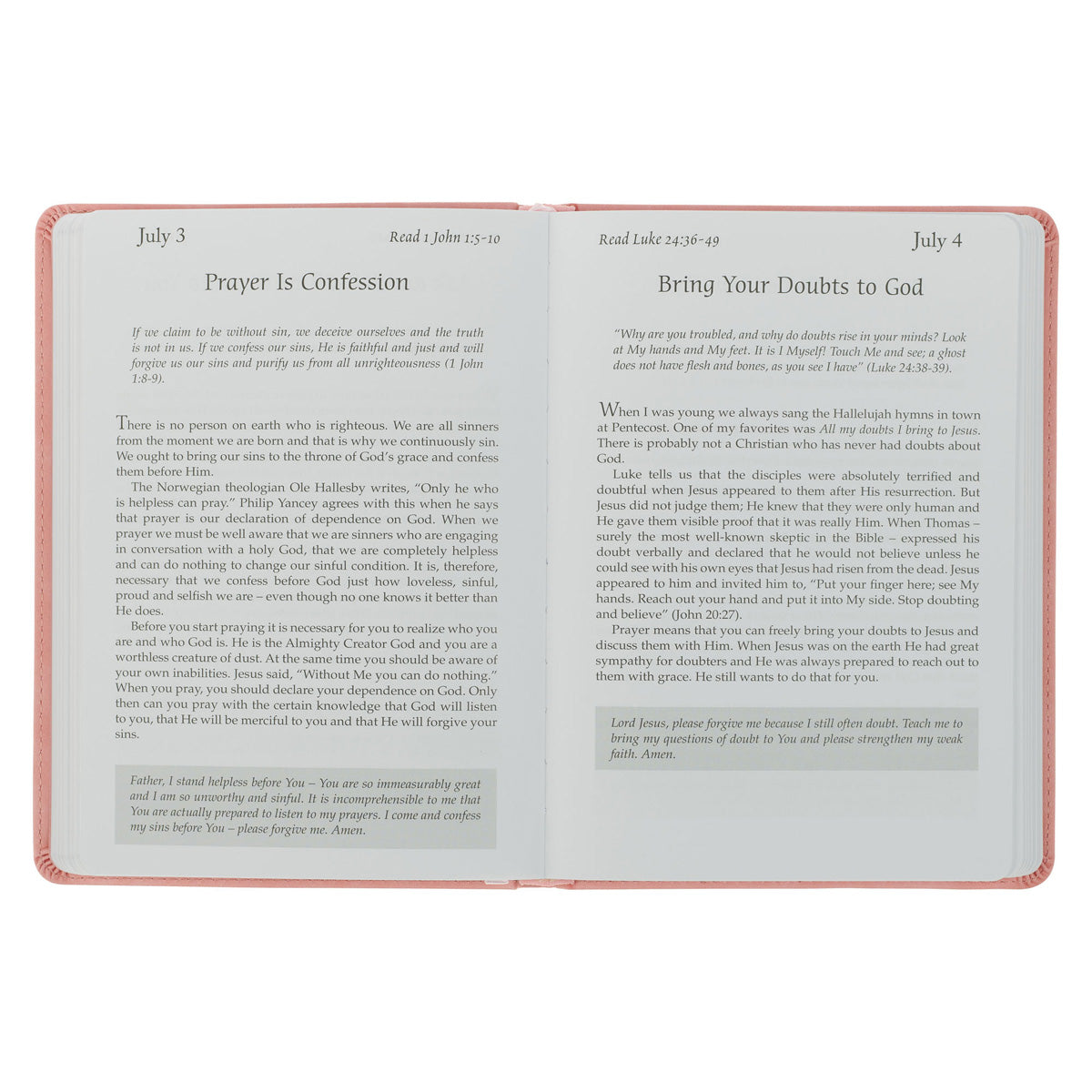 In Touch with God: 366 Devotions Peach (Faux Leather)