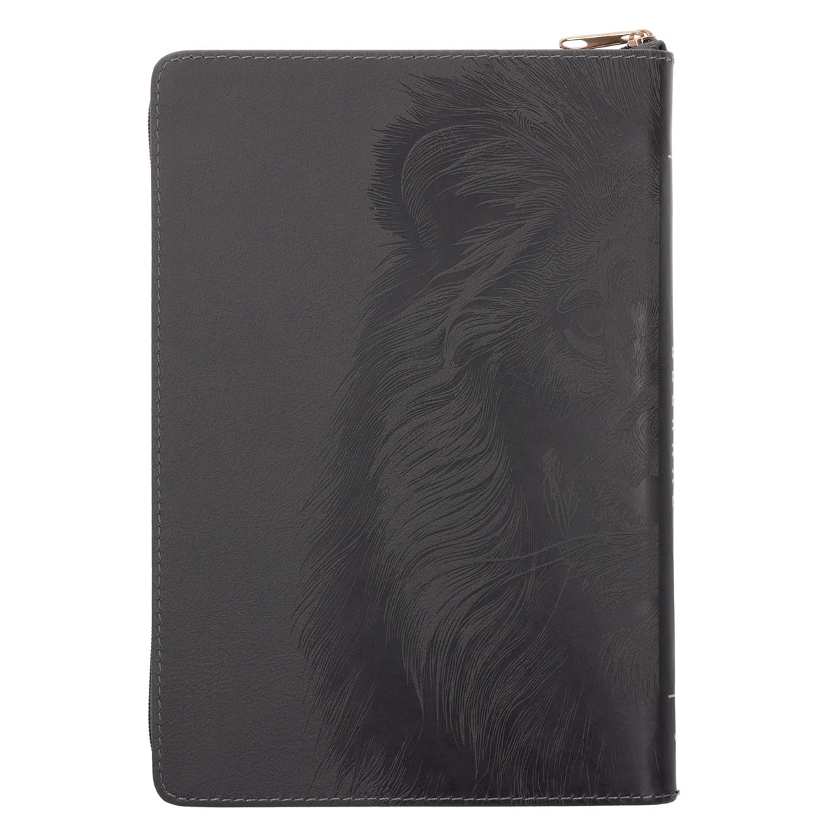 Be Strong in the Lord and in His Mighty Power Grey Lion Faux Leather Journal with Zipped Closure