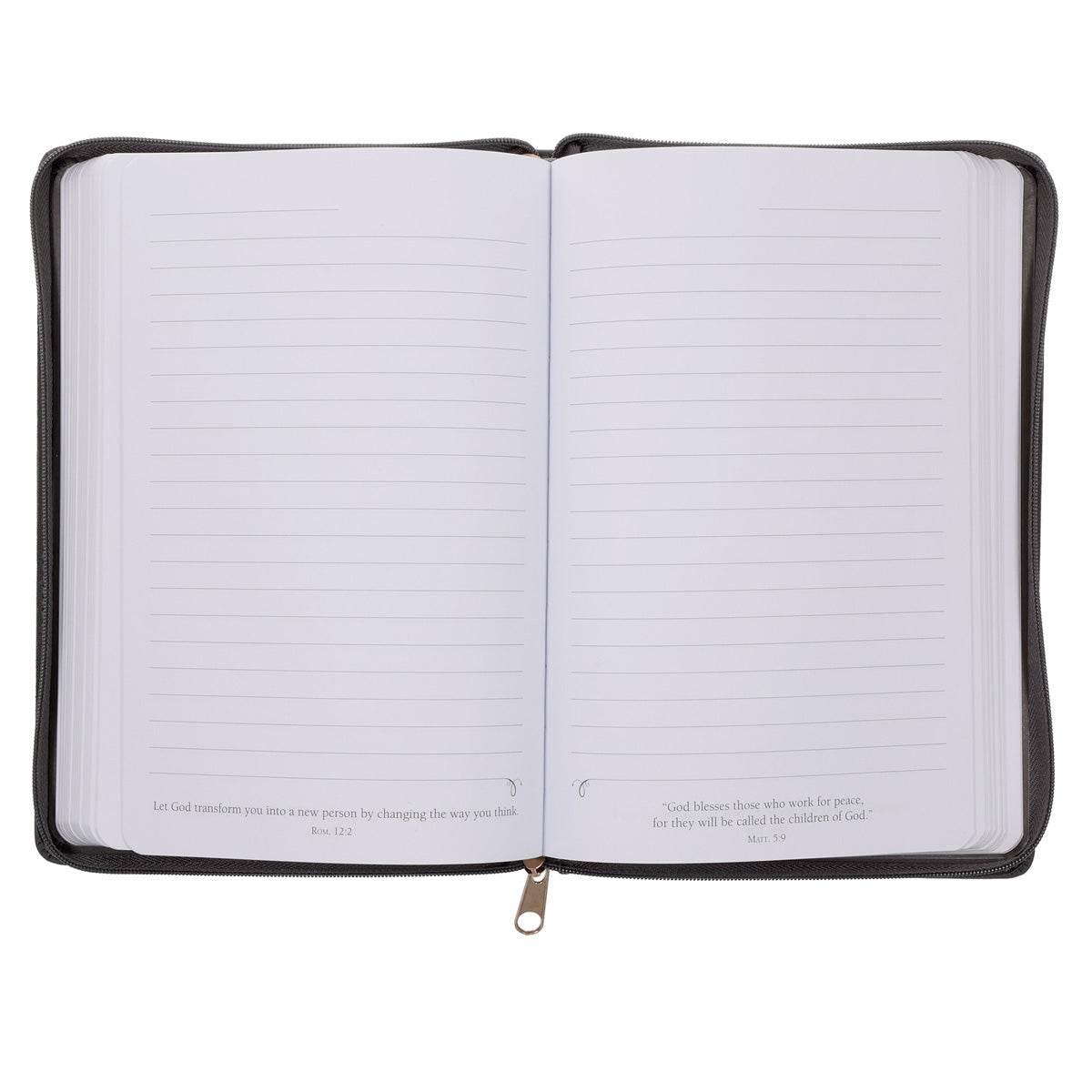 Be Strong in the Lord and in His Mighty Power Grey Lion Faux Leather Journal with Zipped Closure