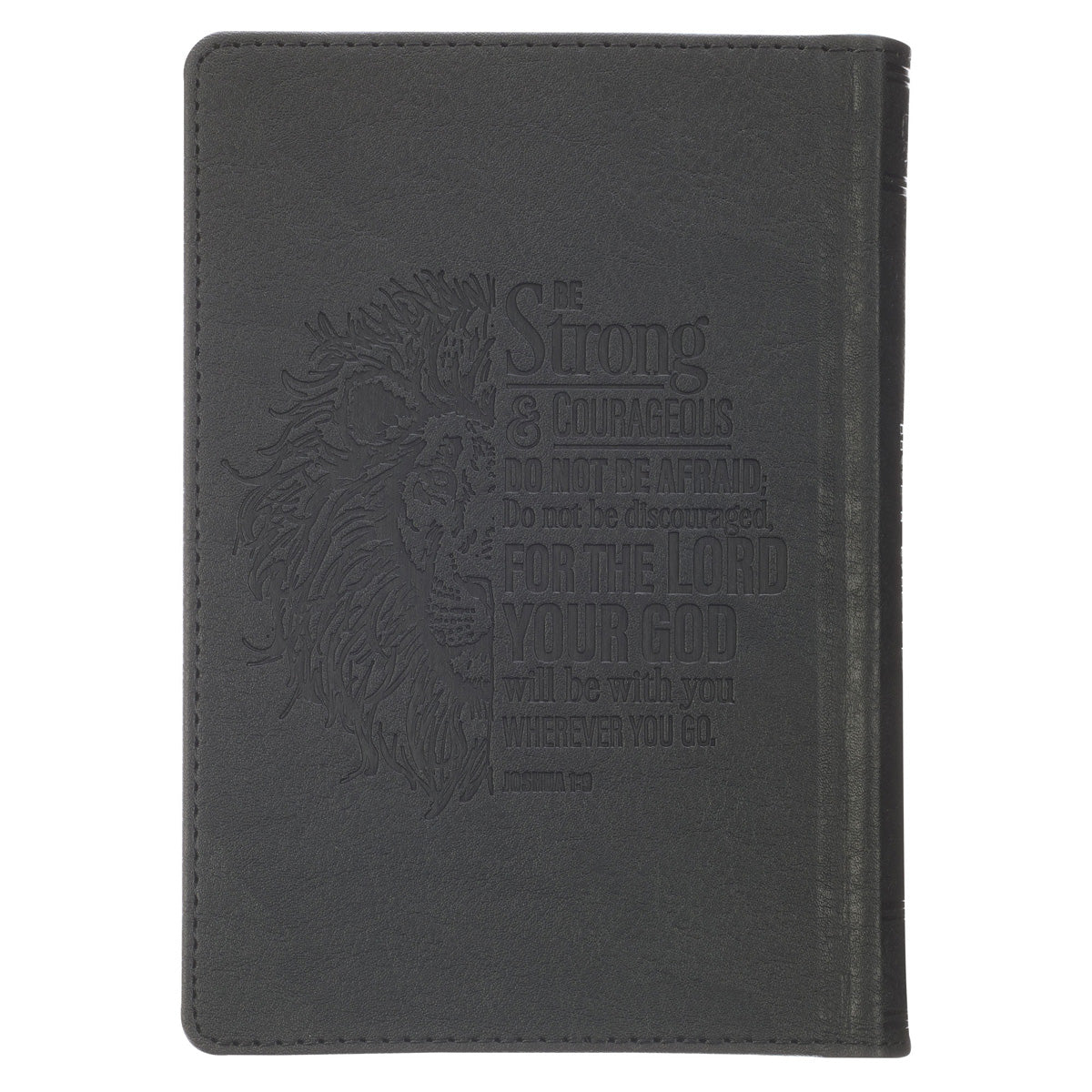 KJV Grey Lion Faux Leather Compact Bible