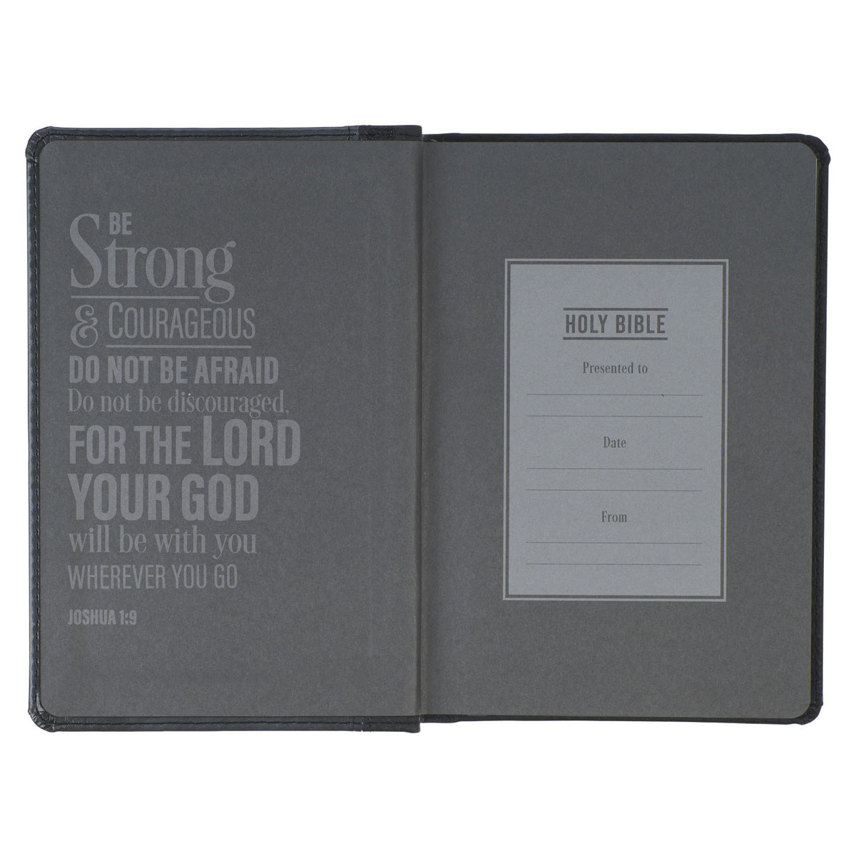 KJV Grey Lion Faux Leather Compact Bible