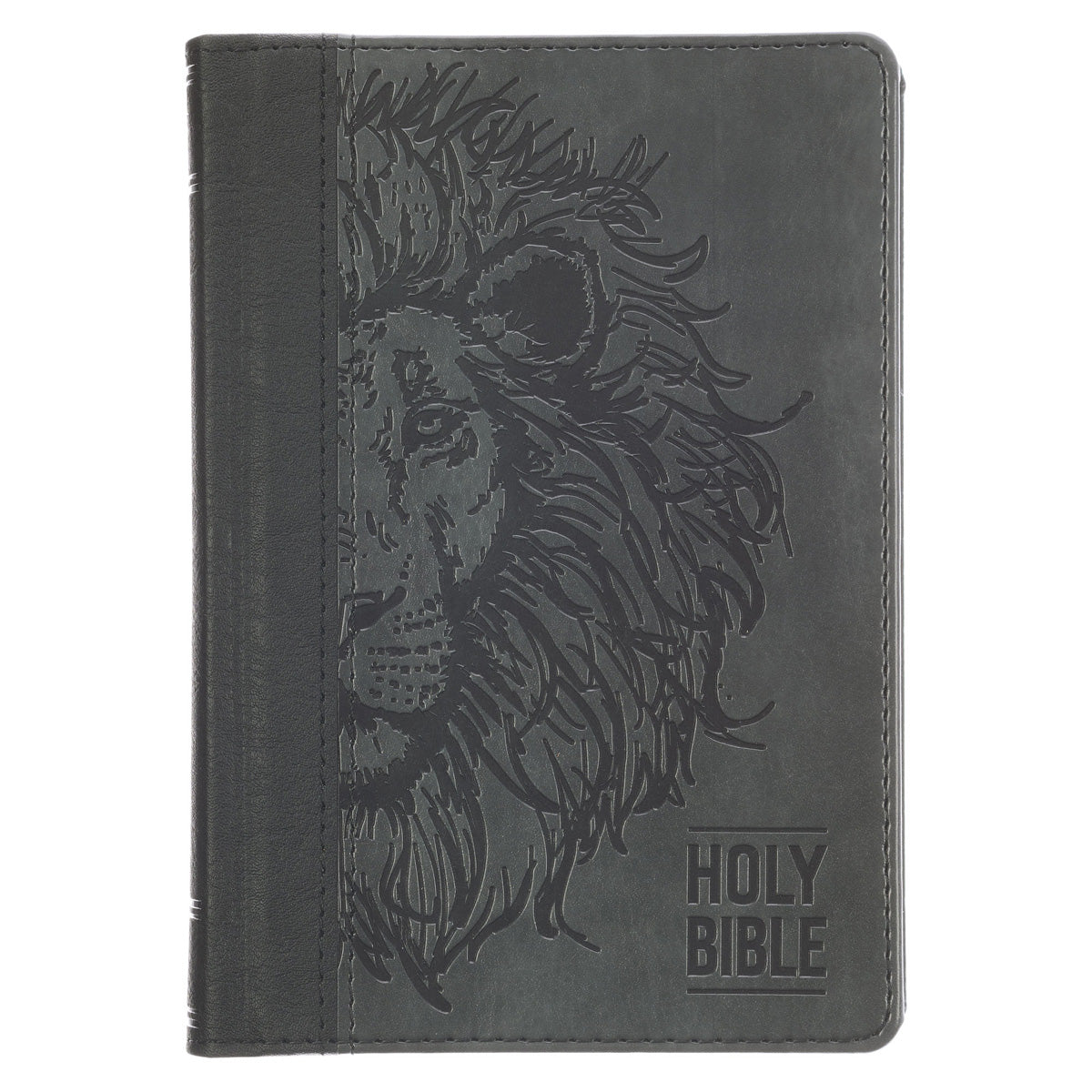 KJV Grey Lion Faux Leather Compact Bible