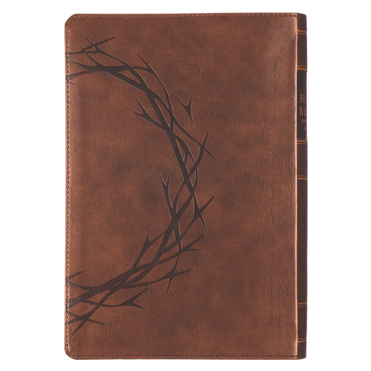 KJV Brown Crown of Thorns Faux Leather Giant Print Full-Size Bible
