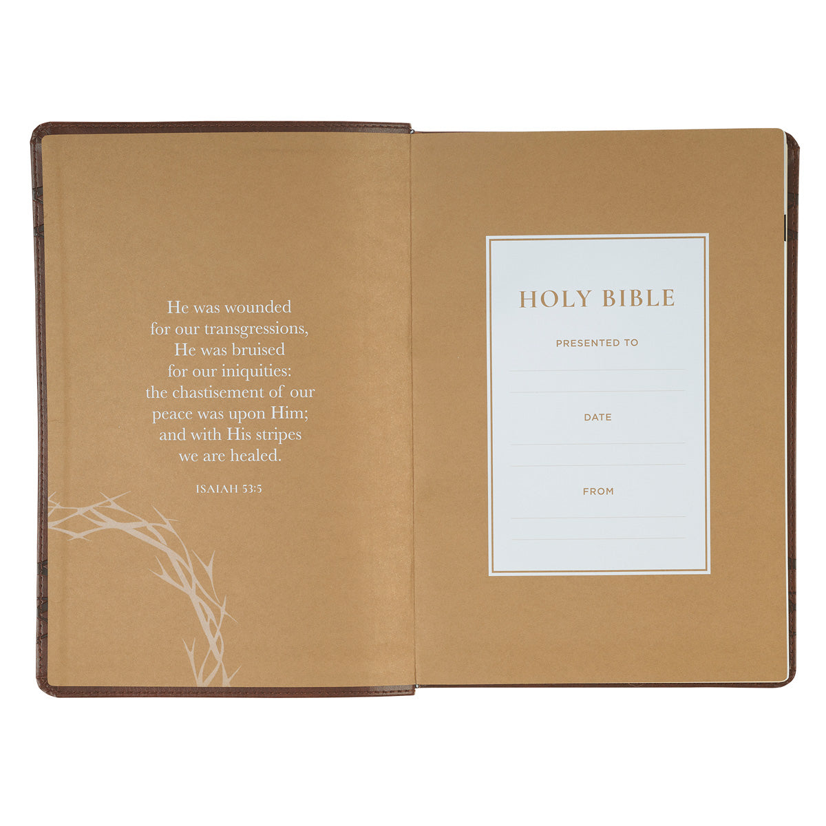 KJV Brown Crown of Thorns Faux Leather Giant Print Full-Size Bible