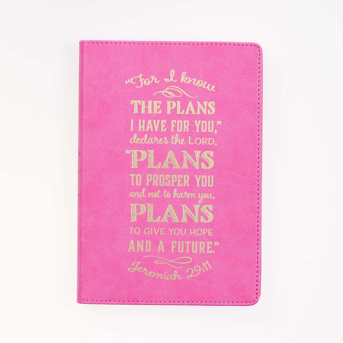 For I Know The Plans Pink (Faux Leather Journal)