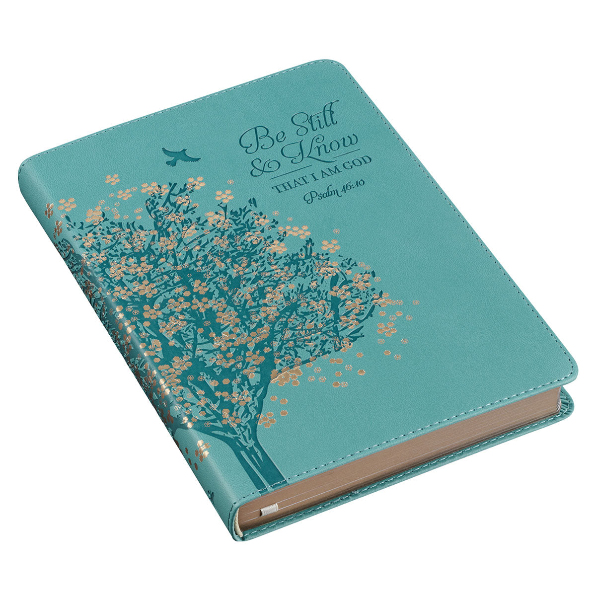 Be Still & Know Floral Psalm 46:10 Tree (Faux Leather Journal)