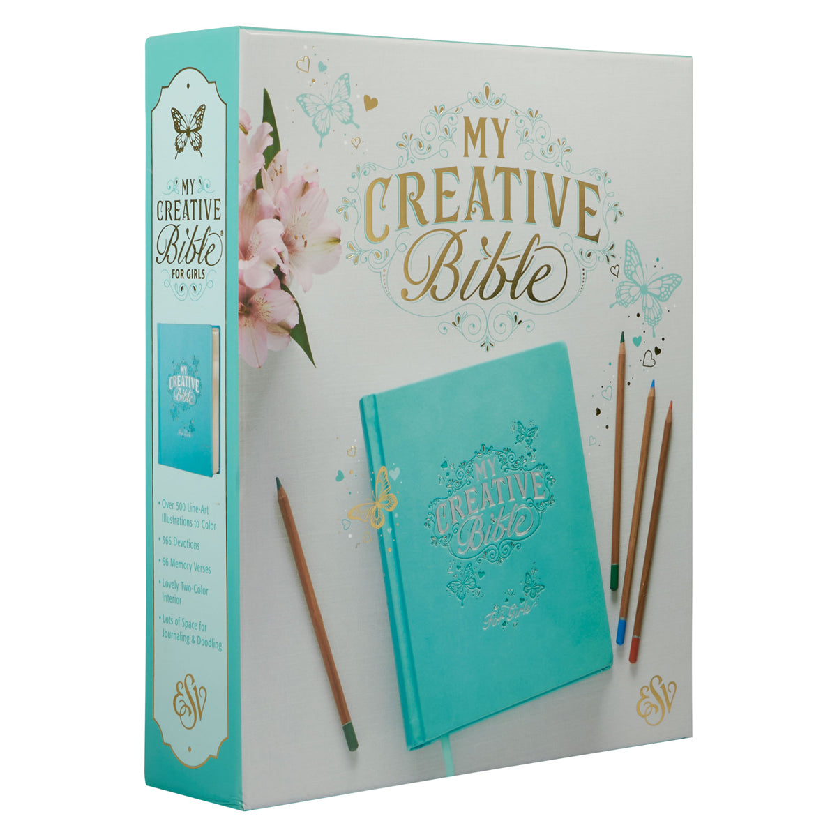 ESV Turquoise Faux Leather Hardcover My Creative Bible For Girls