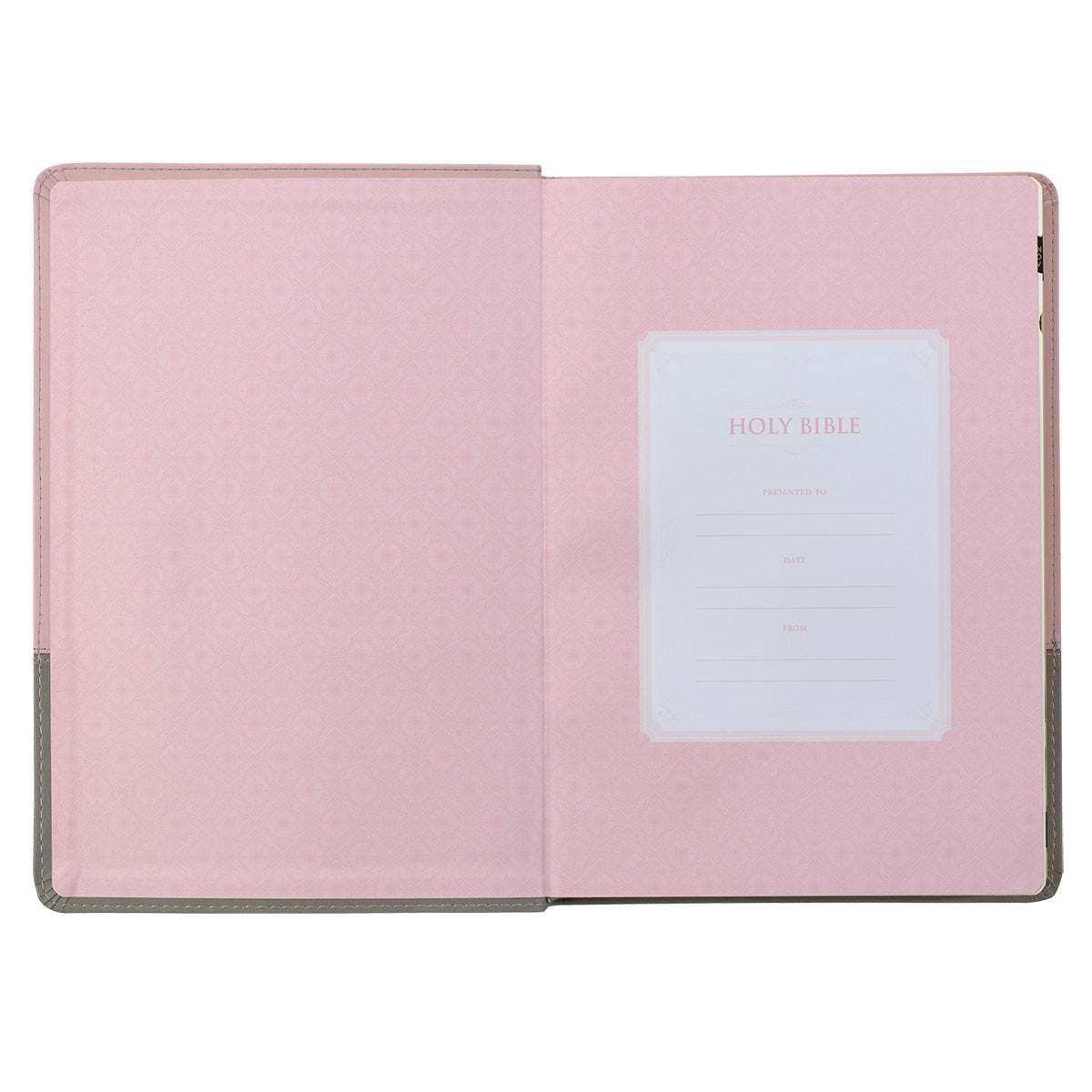 KJV Pink And Grey Faux Leather Bible Super Giant Print