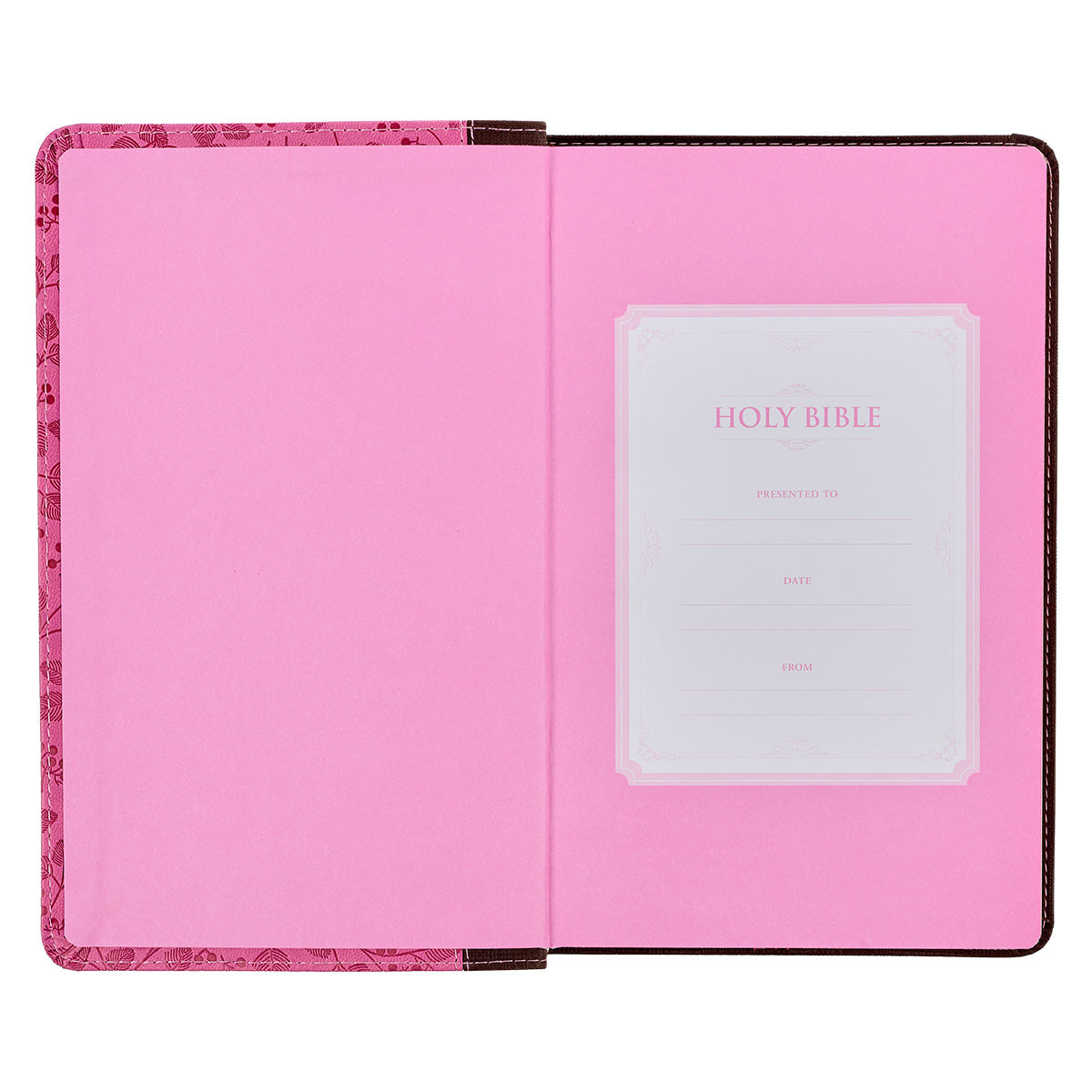 KJV Saddle Tan And Pink Faux Leather Giant Print Bible
