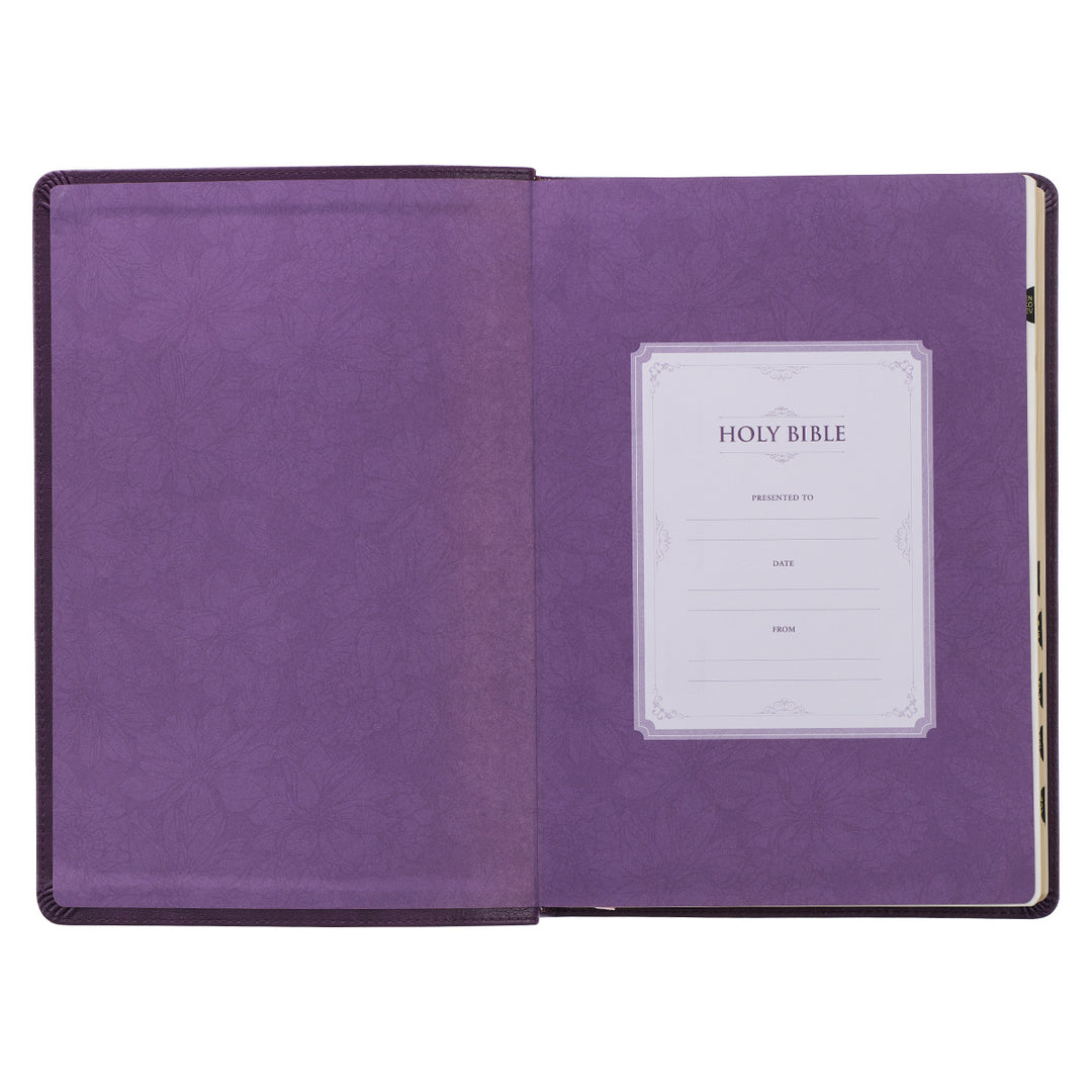KJV Purple Faux Leather Full-Size Bible Giant Print Indexed