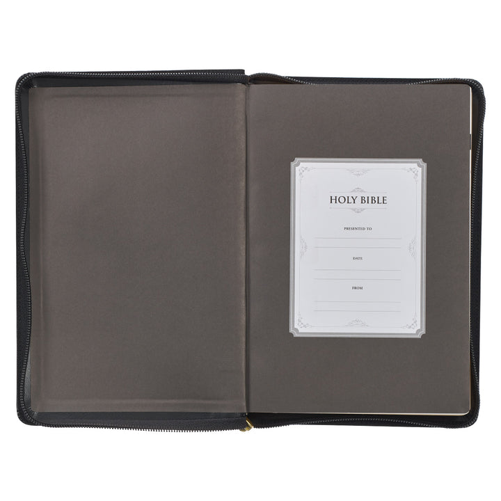 KJV Black Ornate Frame Faux Leather Full-Size Bible Giant Print Indexed