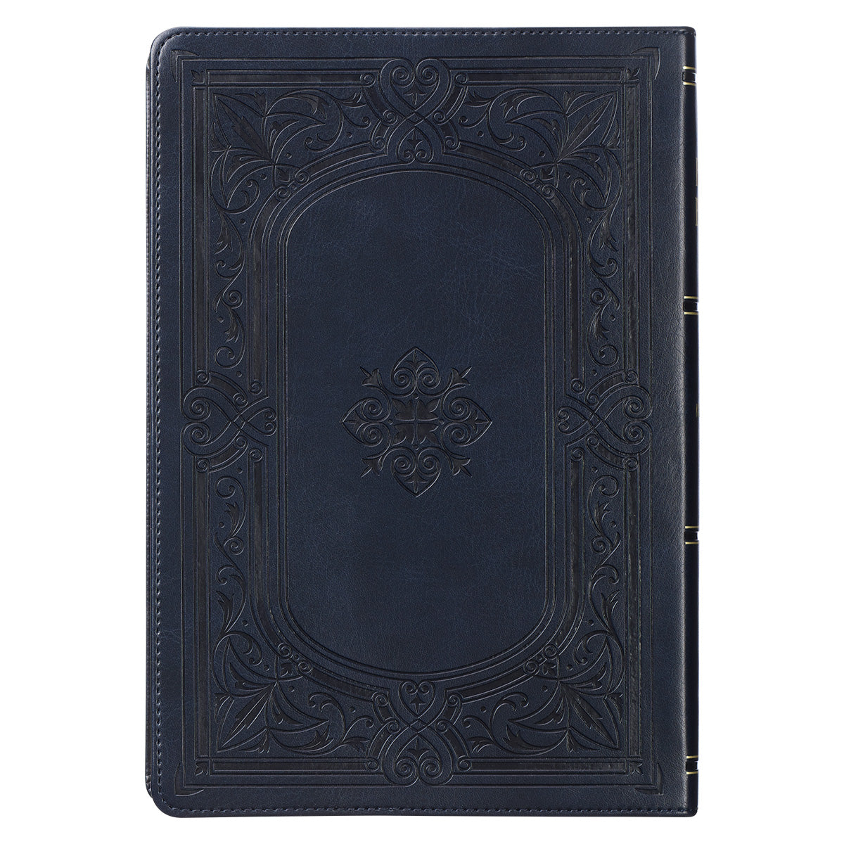 KJV Midnight Blue Antique Frame Faux Leather Full-Size Bible Giant Print Indexed