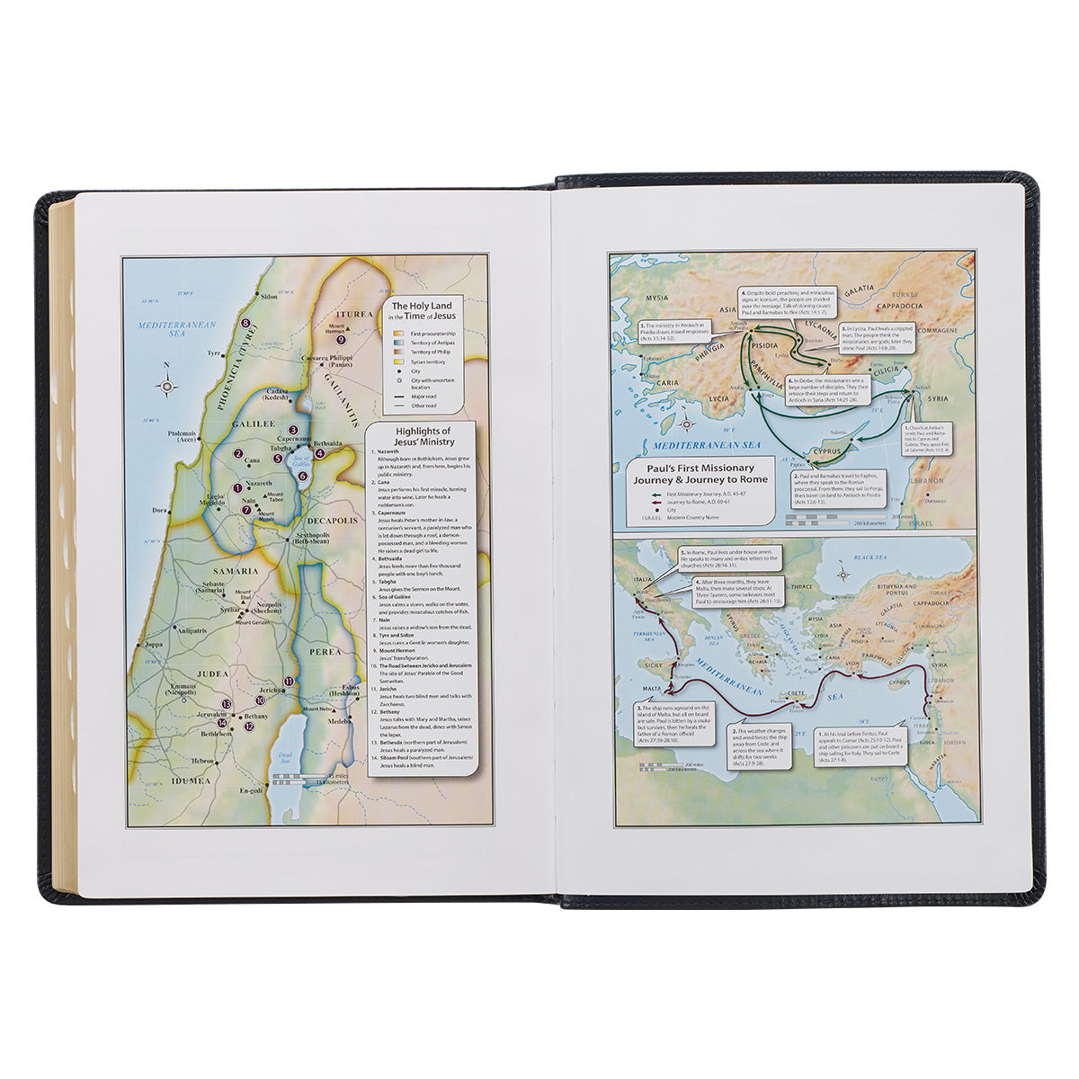 KJV Midnight Blue Antique Frame Faux Leather Full-Size Bible Giant Print Indexed