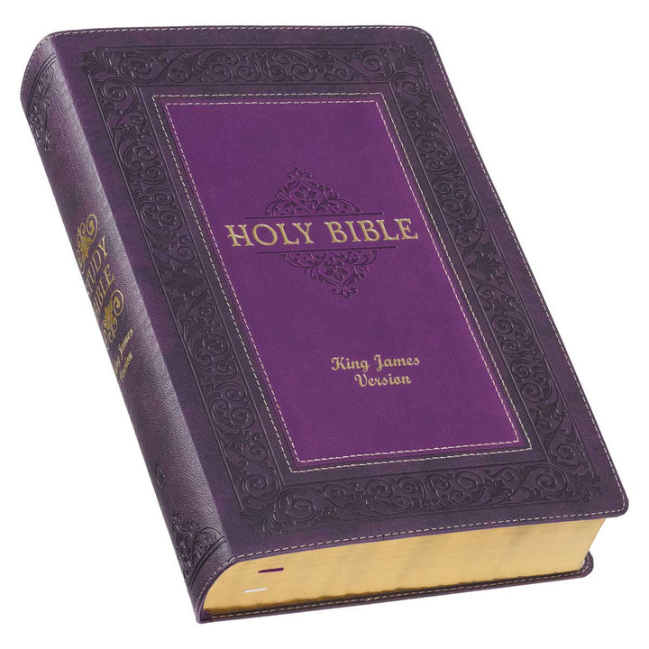 KJV Purple Faux Leather Flexcover Study Bible Large Print