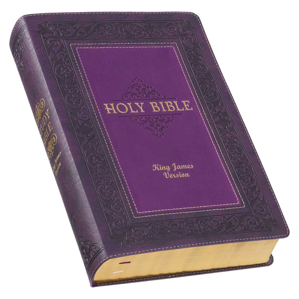 KJV Purple Faux Leather Flexcover Study Bible Large Print