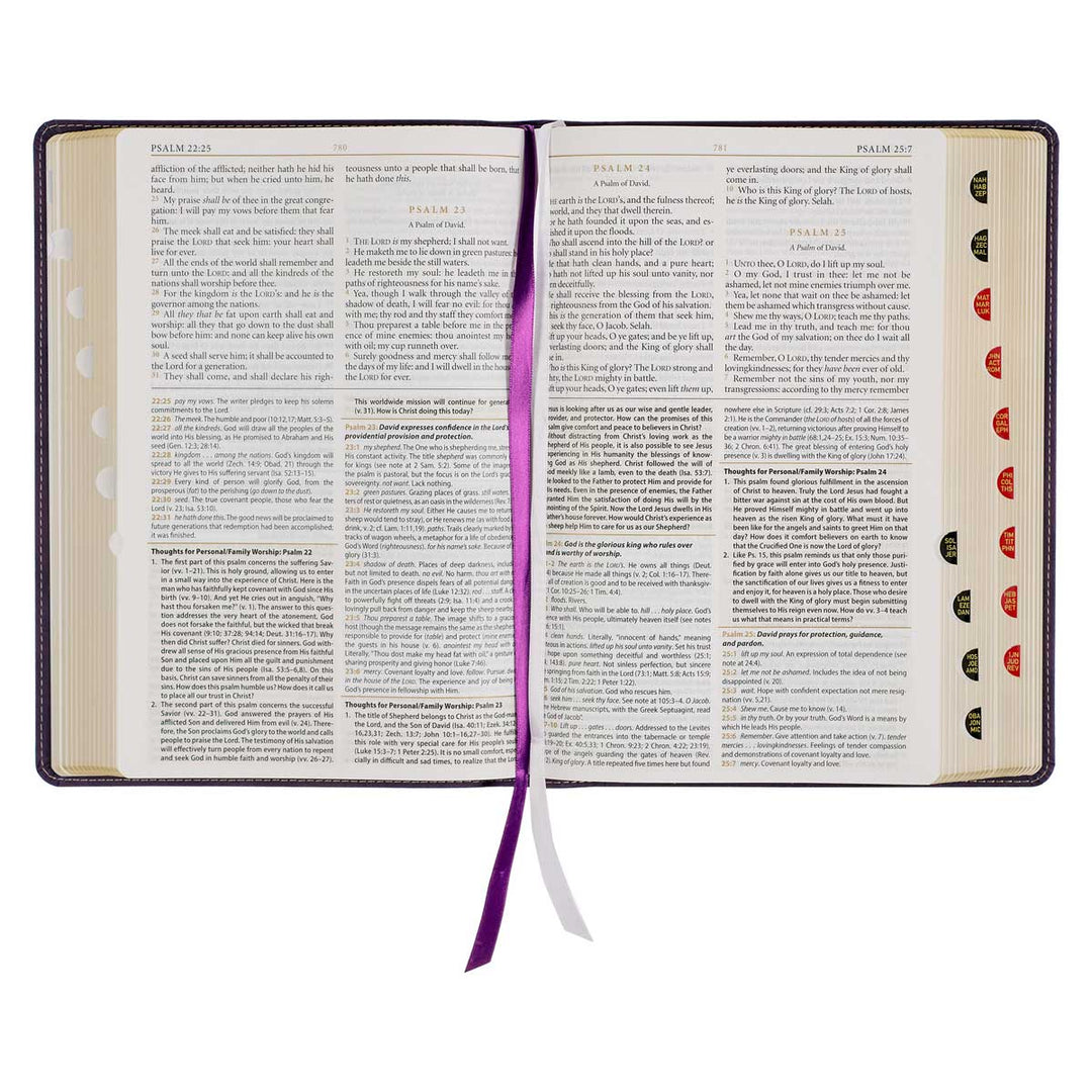 KJV Purple Faux Leather Flexcover Study Bible Large Print