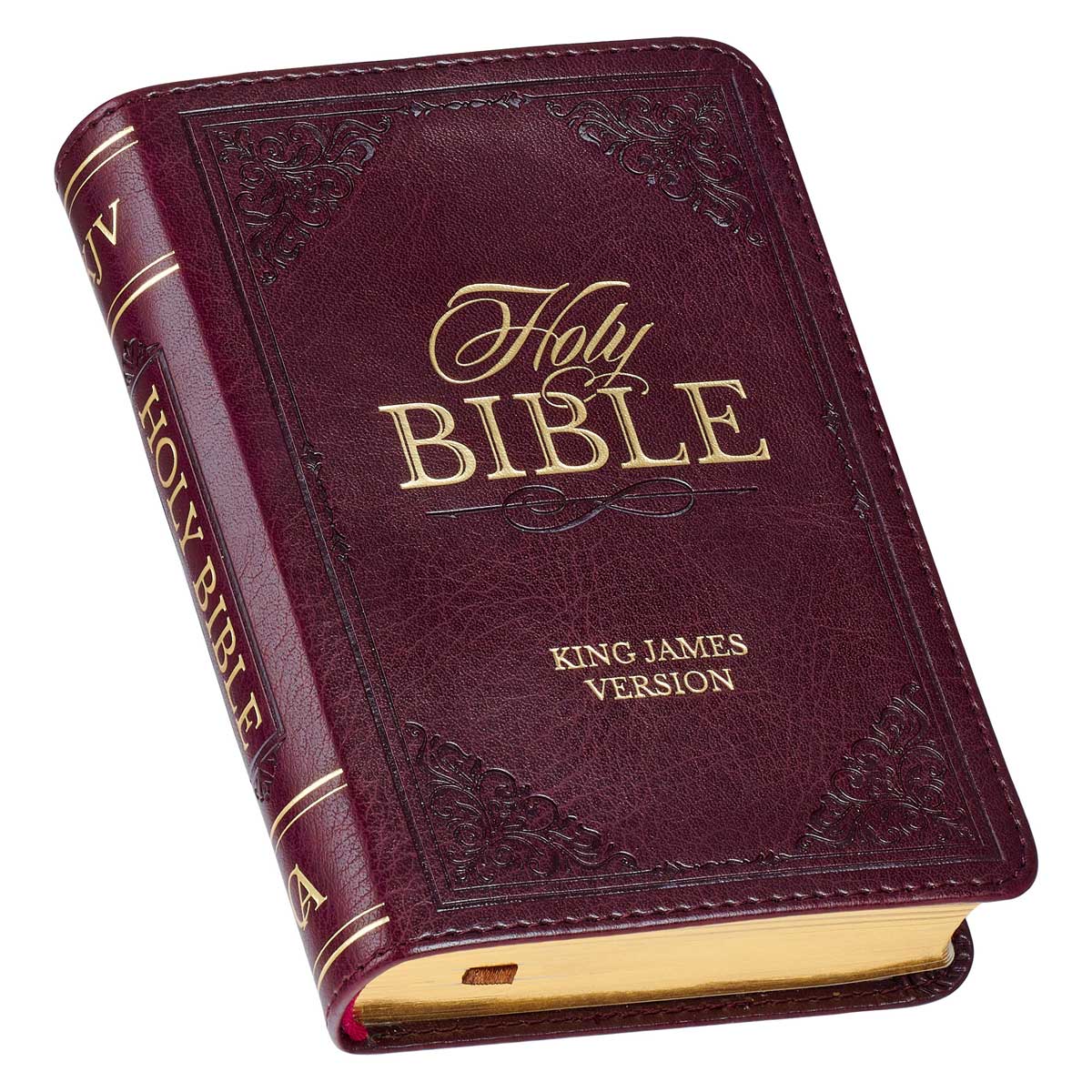 KJV Burgundy Faux Leather Mini Pocket Bible