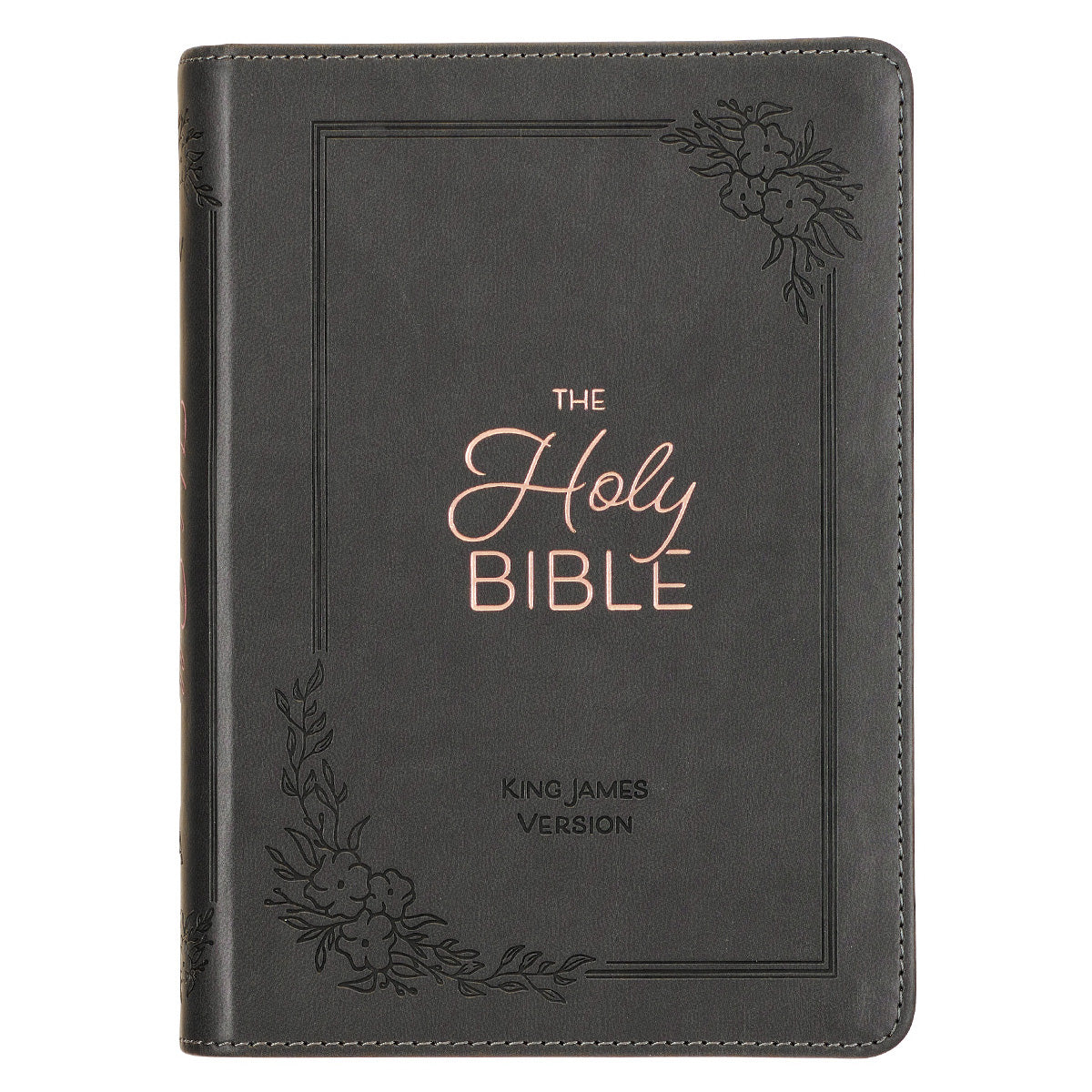 KJV Charcoal Faux Leather Compact Bible Large Print