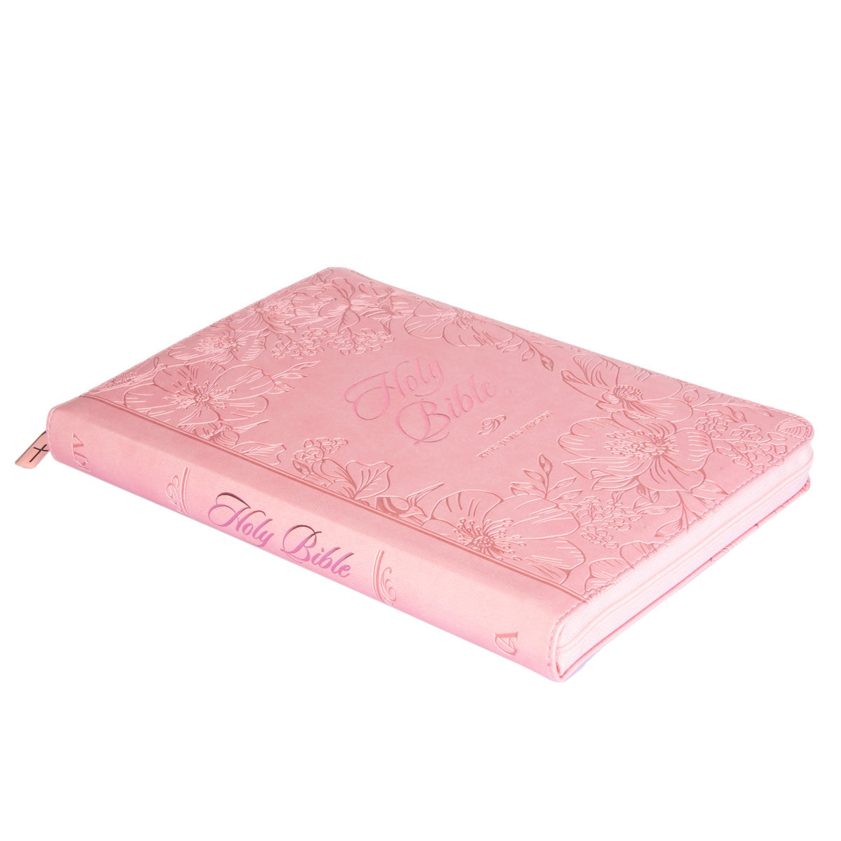 KJV Pink Faux Leather Thinline Bible Large Print