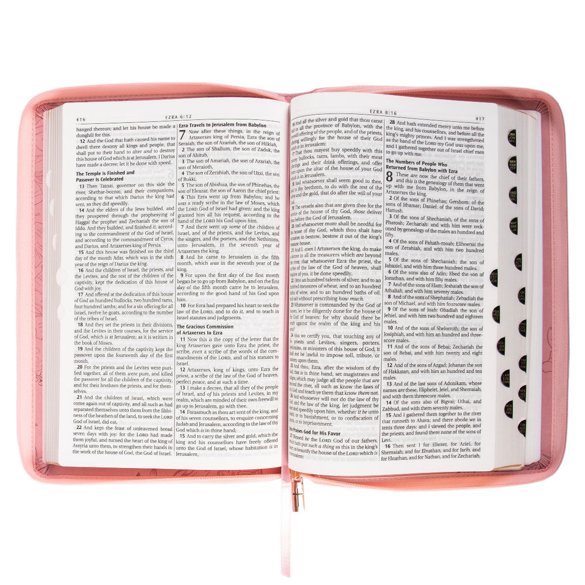 KJV Pink Faux Leather Thinline Bible Large Print