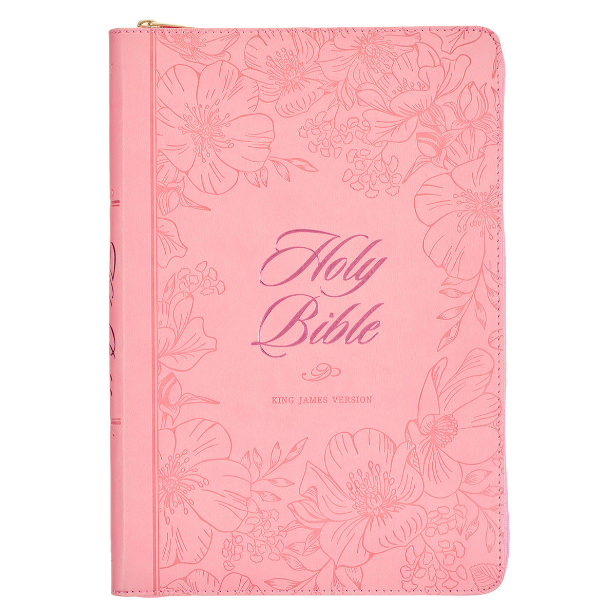 KJV Pink Faux Leather Thinline Bible Large Print
