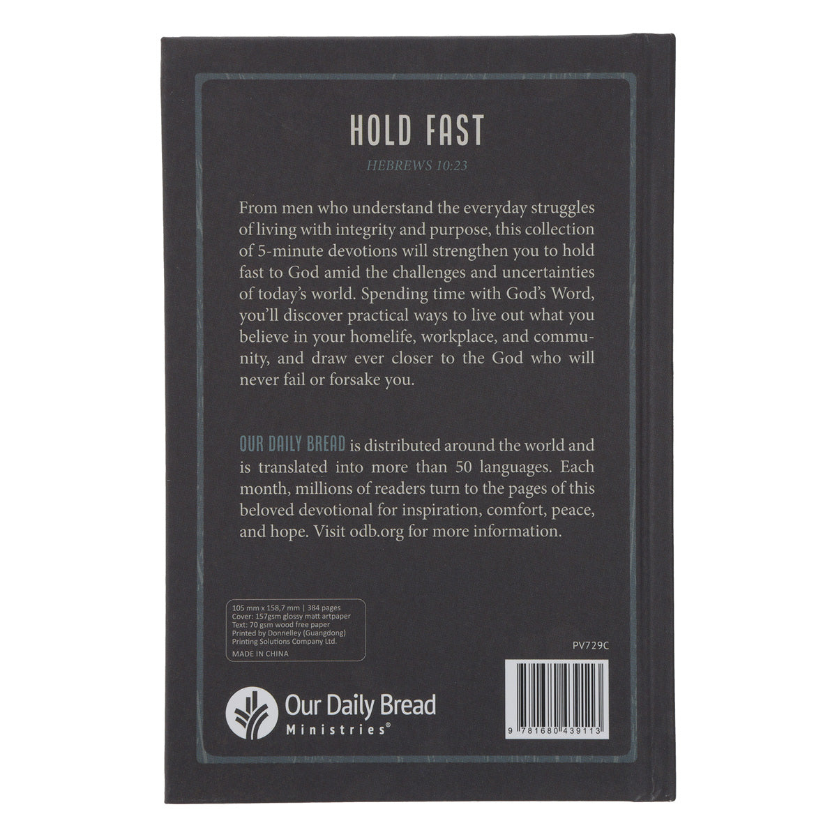 Hold Fast: 365 Devotions for Men by Men - Our Daily Bread (Hardcover)