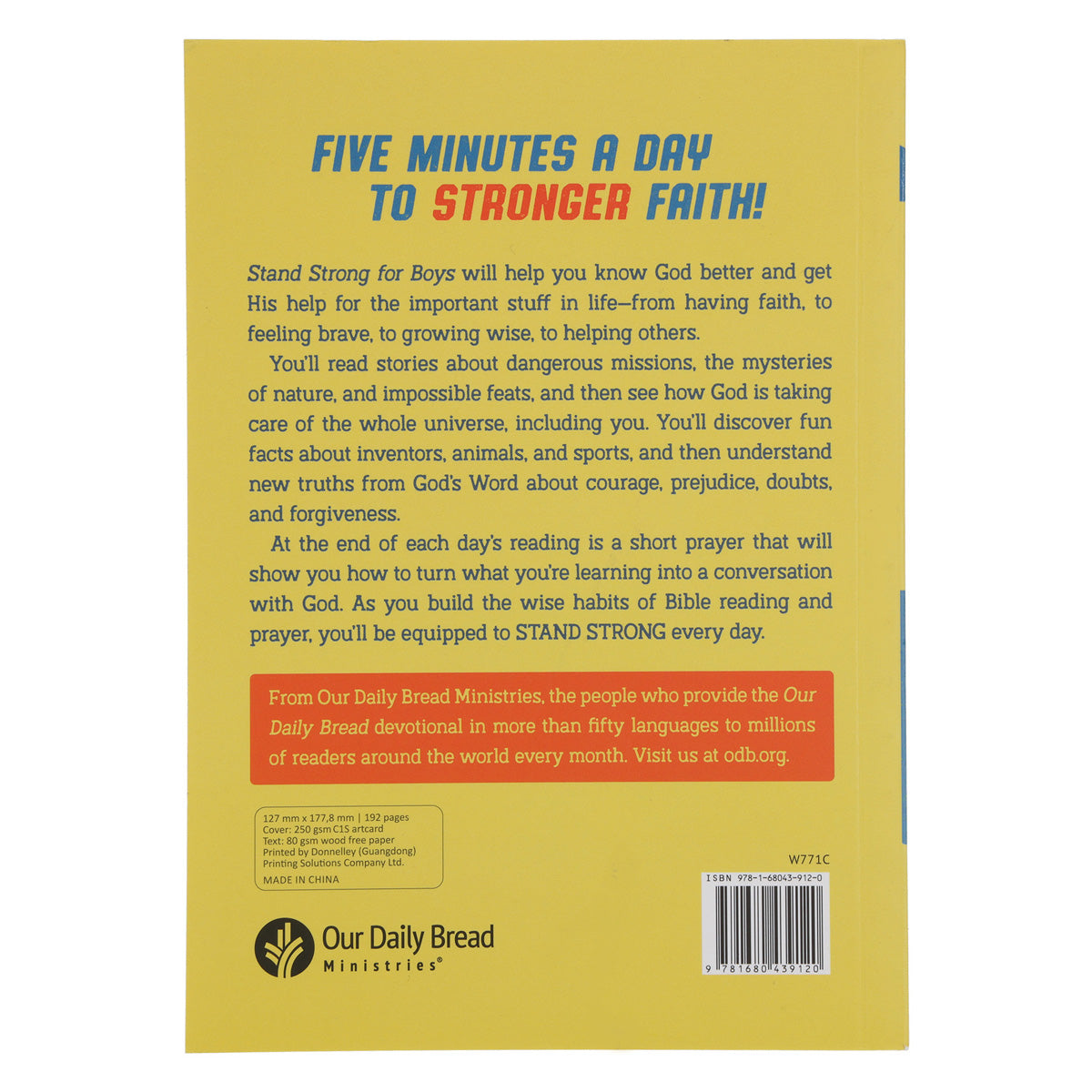 Stand Strong for Boys: 90 Faith-Building Devotions - Our Daily Bread (Paperback)