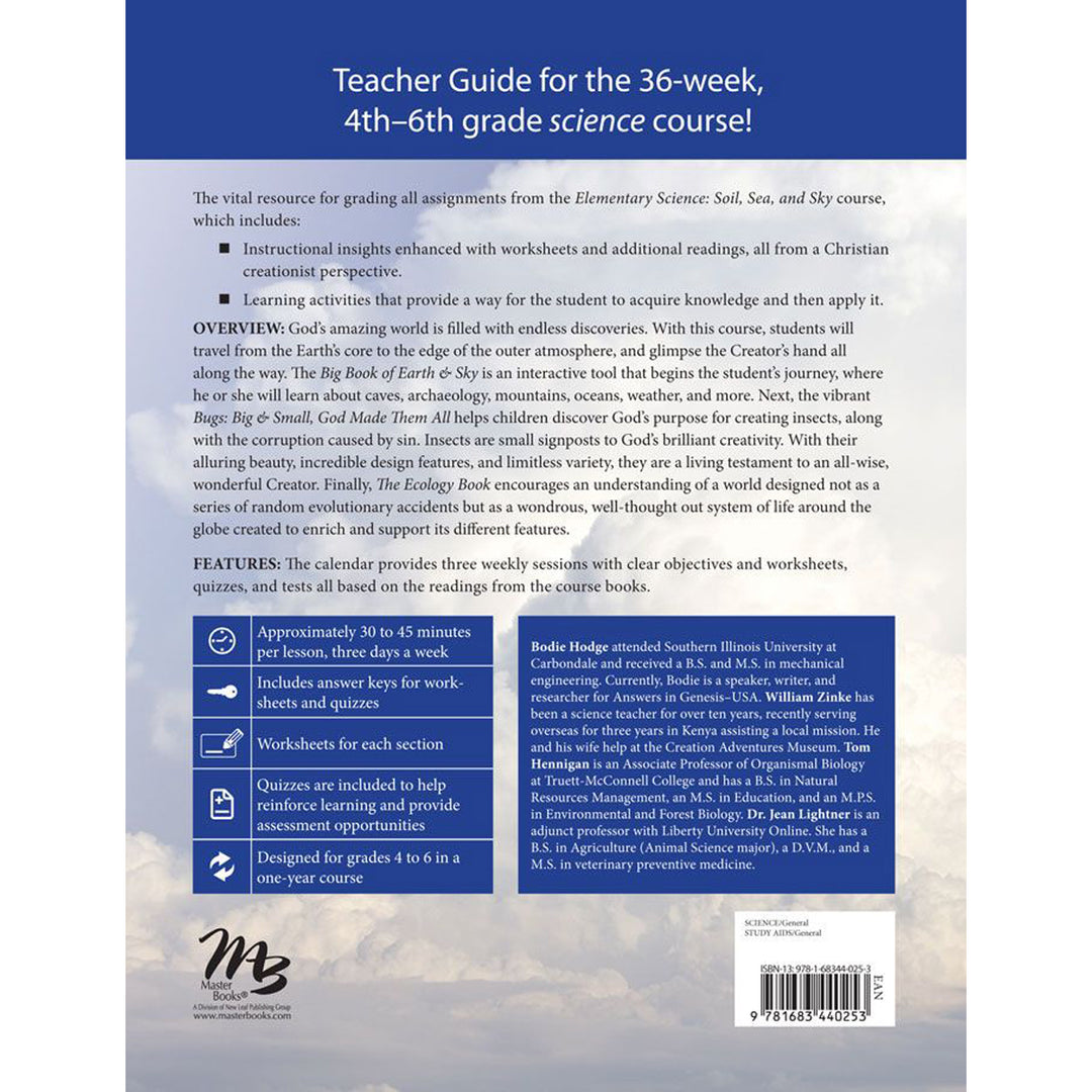 Elementary Science: Soil, Sea, And Sky Teacher Guide (Paperback)