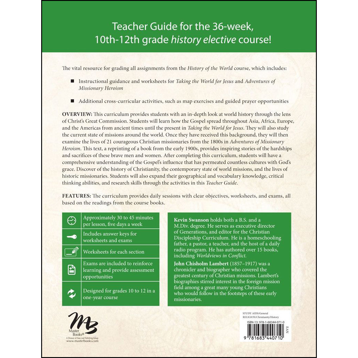 History Of The World Teacher Guide: The Transforming Influence Of Jesus Christ (Paperback)