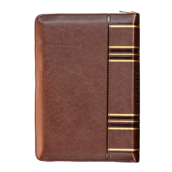 ESV Dark Brown Faux Leather Compact Bible With Zip