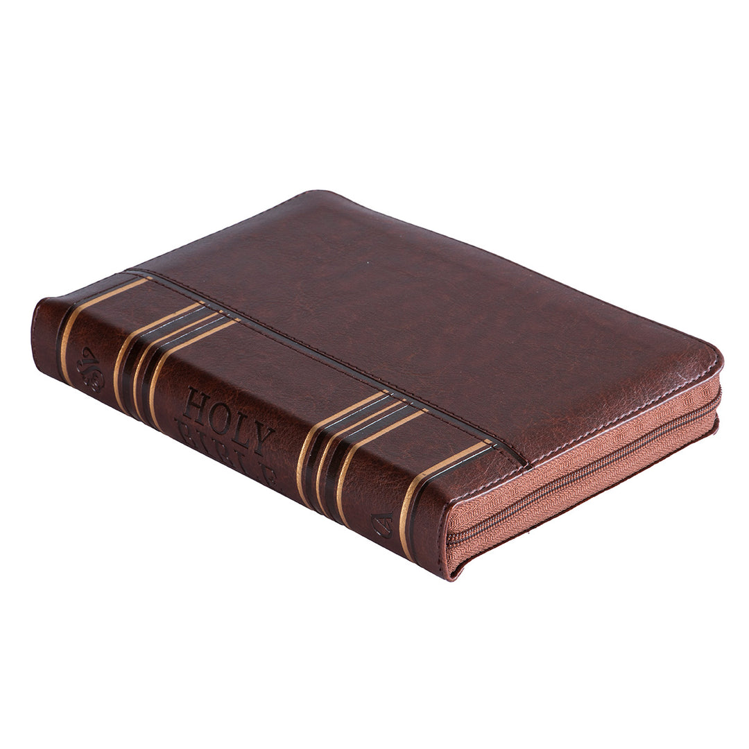 ESV Dark Brown Faux Leather Compact Bible With Zip