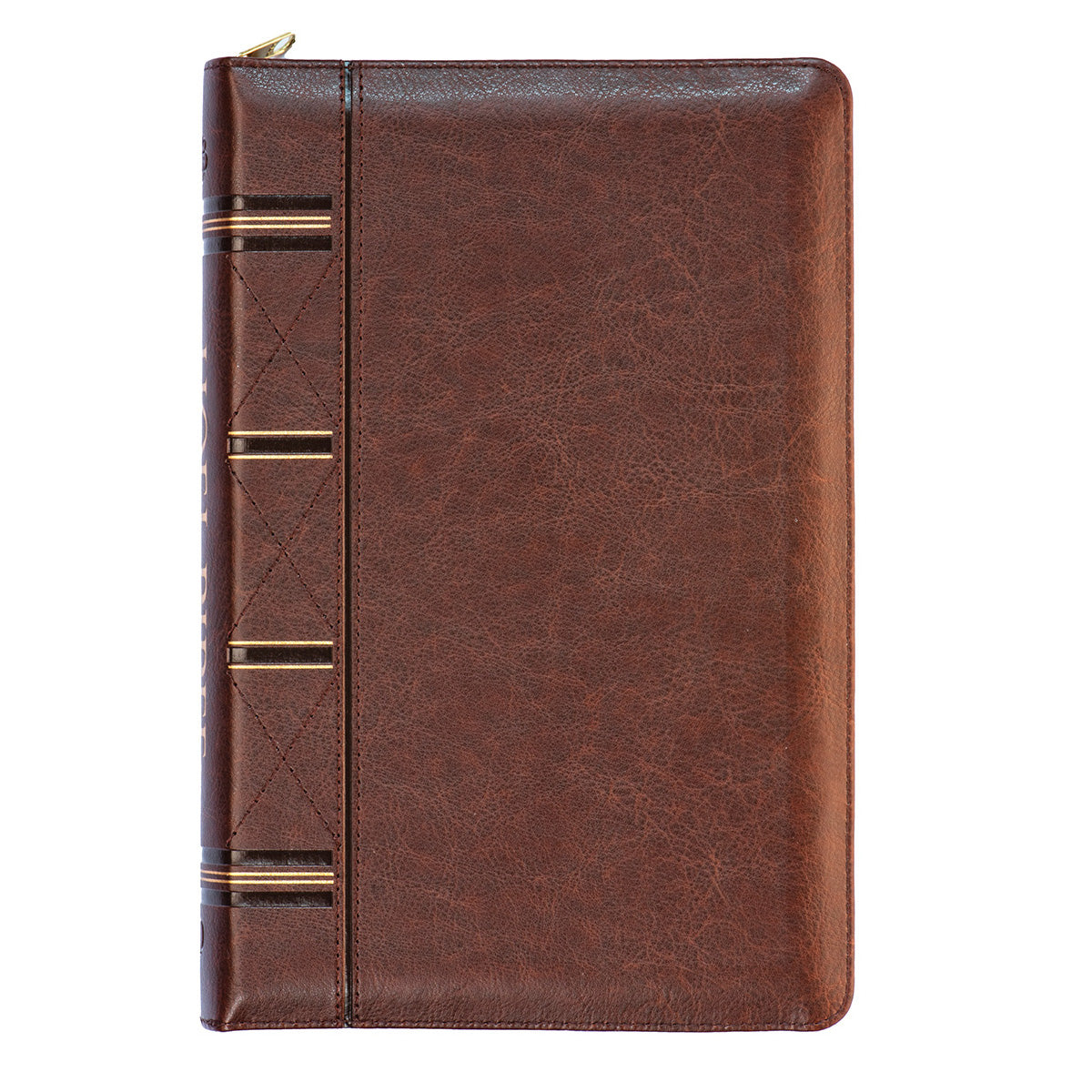 ESV Dark Brown Faux Leather Compact Bible With Zip