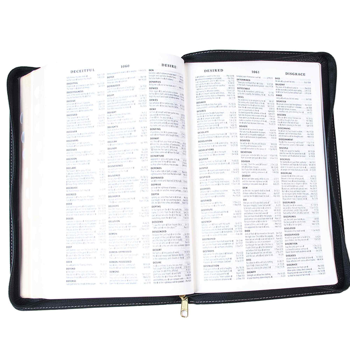 ESV Black Faux Leather Standard Bible Thumb Indexed With Zip