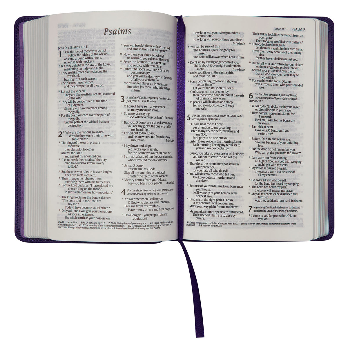 NLT Purple Faux Leather Flexcover Compact Bible