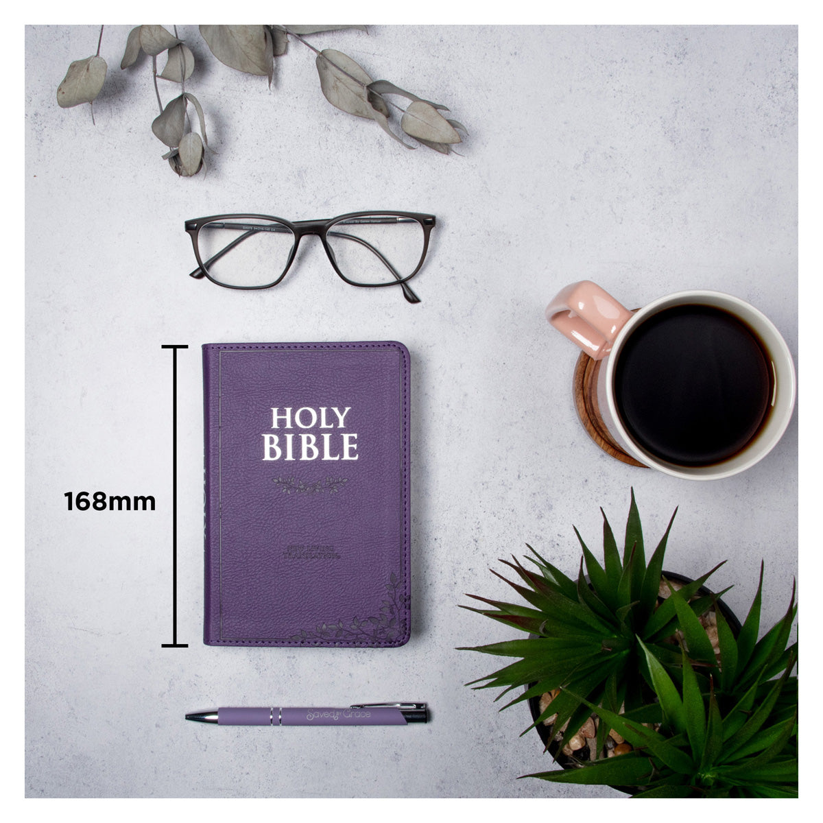 NLT Purple Faux Leather Flexcover Compact Bible