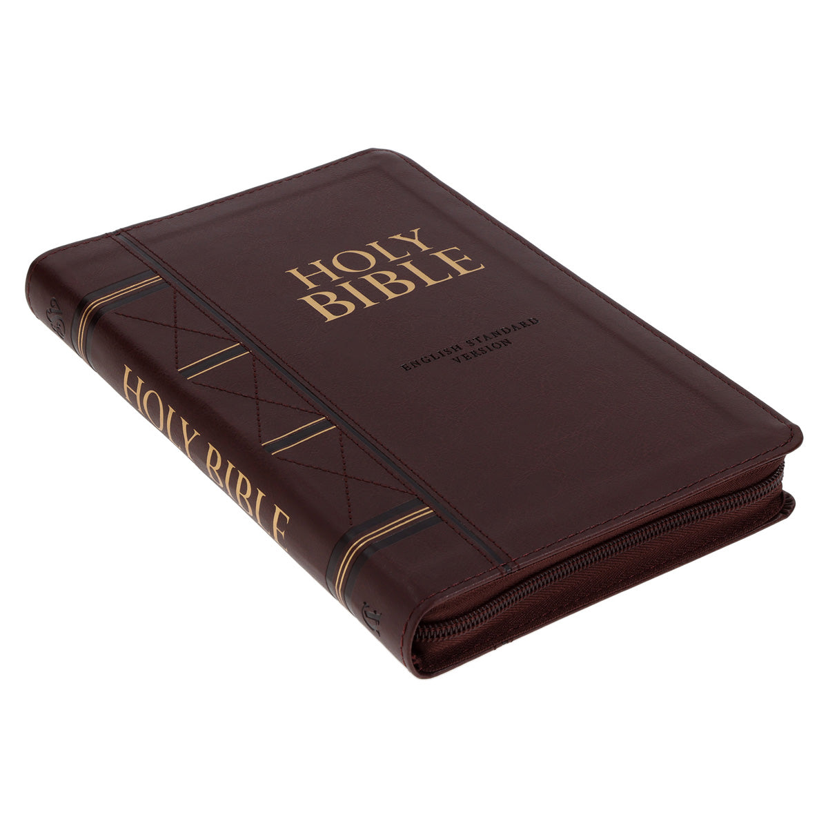 ESV Dark Brown Faux Leather Standard Bible Thumb Indexed With Zip