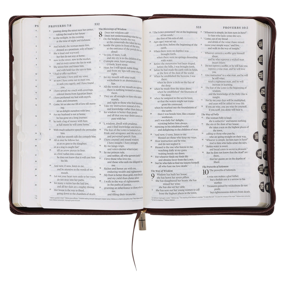 ESV Dark Brown Faux Leather Standard Bible Thumb Indexed With Zip