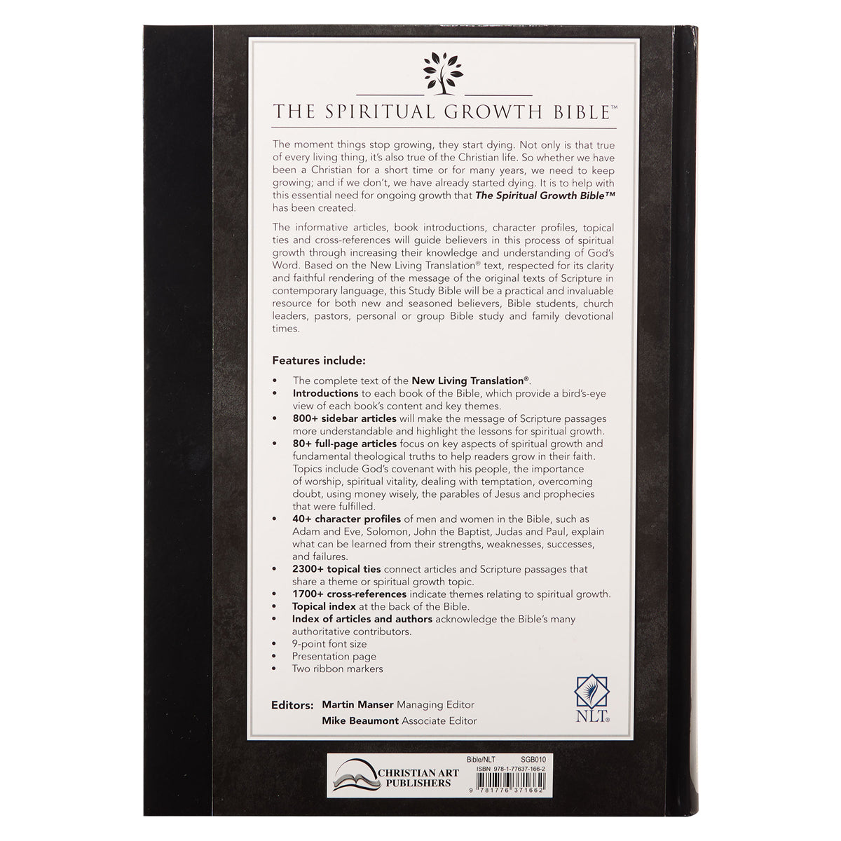 NLT The Spiritual Growth Bible Black Hardcover