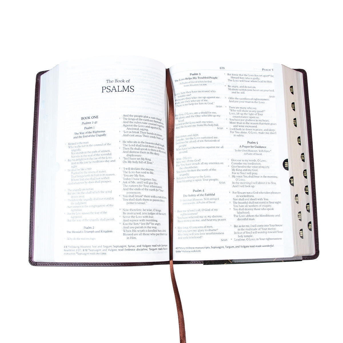 NKJV Brown Faux Leather Flexcover Bible With Grassroots Reflections Thumb-Indexed