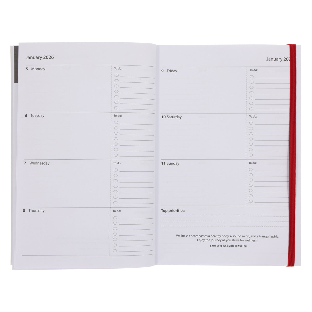 2026 A5 Diary - Daily Planner - Cherries and Blossoms - Paperback