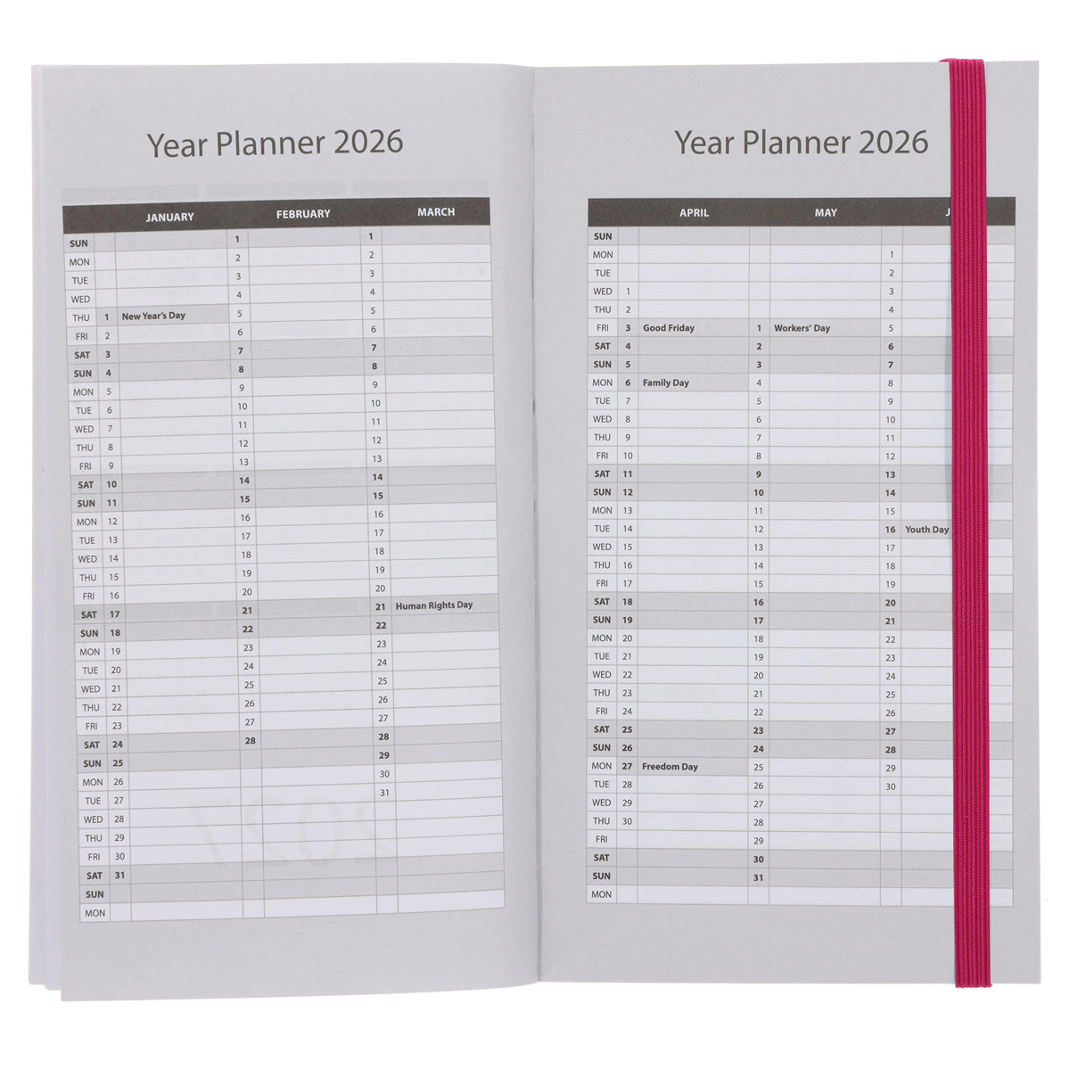 2026 Pocket Diary - Daily Planner - Florals - Paperback